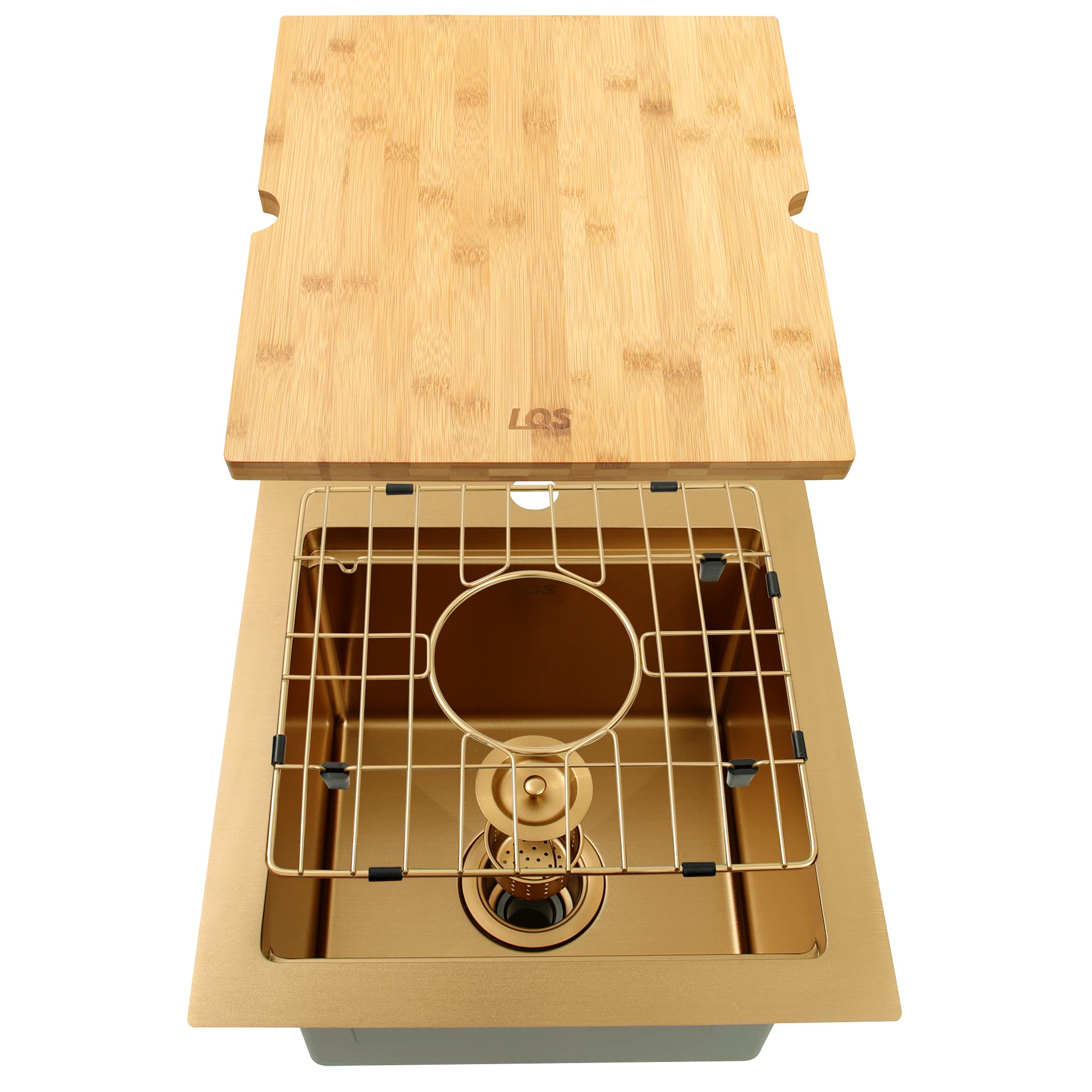 Lqs Drop In Bar Sink, Stainless Steel Small Kitchen Sink, Gold Bar Sink,Top Mount Single Bowl Stainless Steel Kitchen Sink 16''