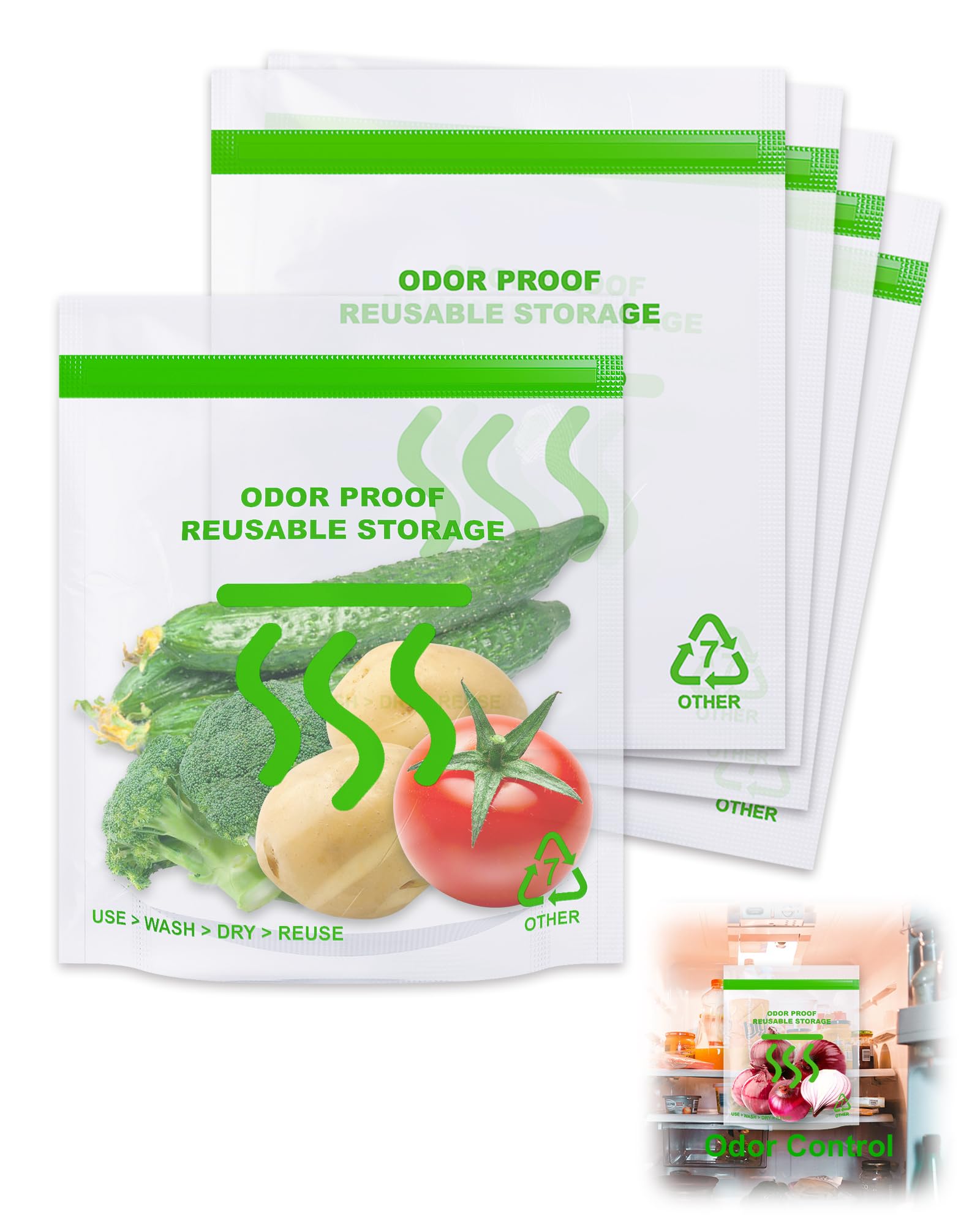 Smell Proof Food Bags for Camping and Food Storage with Odor Control 5 Pack