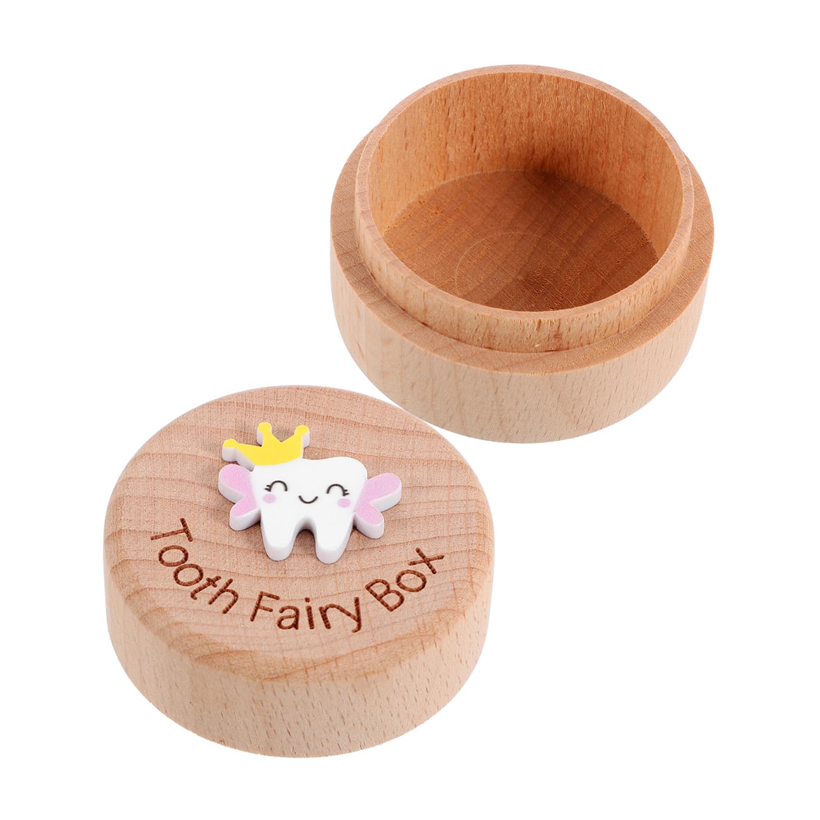 Cabilock Tooth Holder Wooden Keepsake Box for Capacity Teeth Storage Container for Preserving Childhood Memories