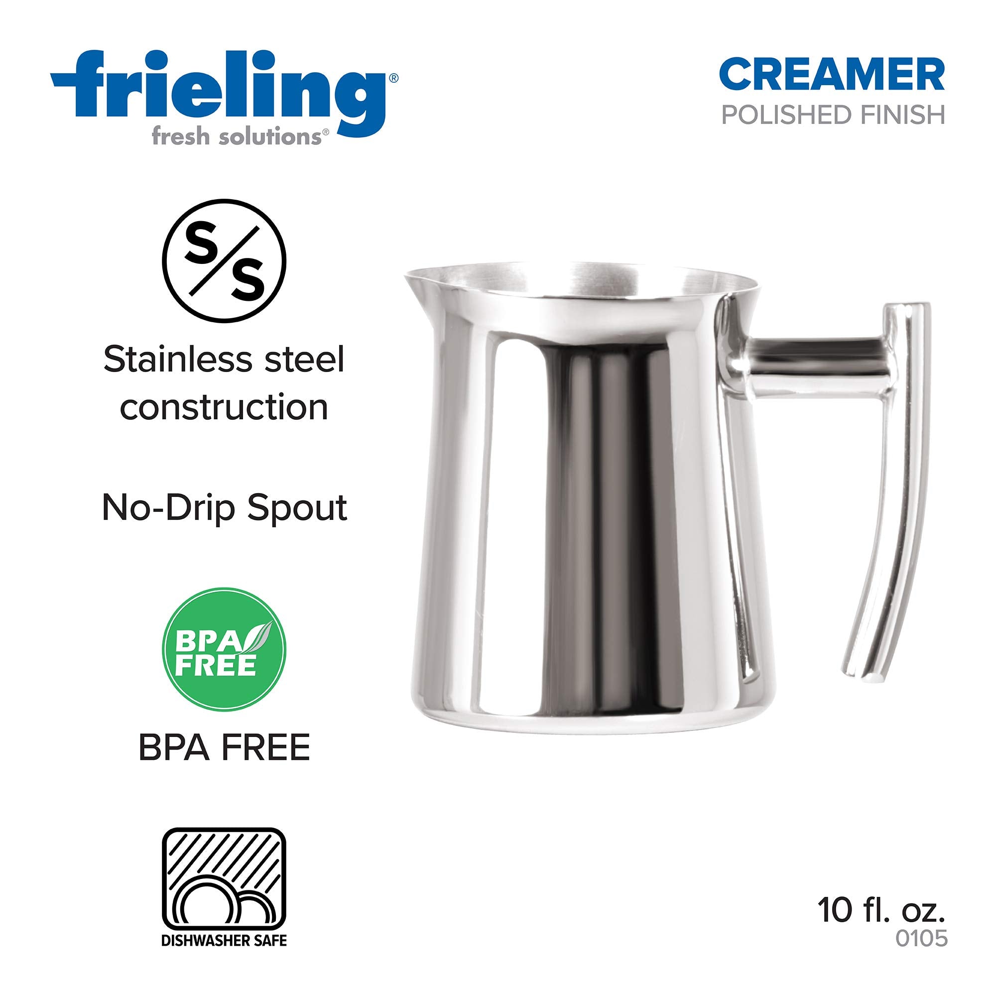Frieling Usa 18/10 Stainless Steel Creamer And Sugar Bowl Set - Creamer Pitcher - Metal Creamer And Sugar Set - Stainless Steel