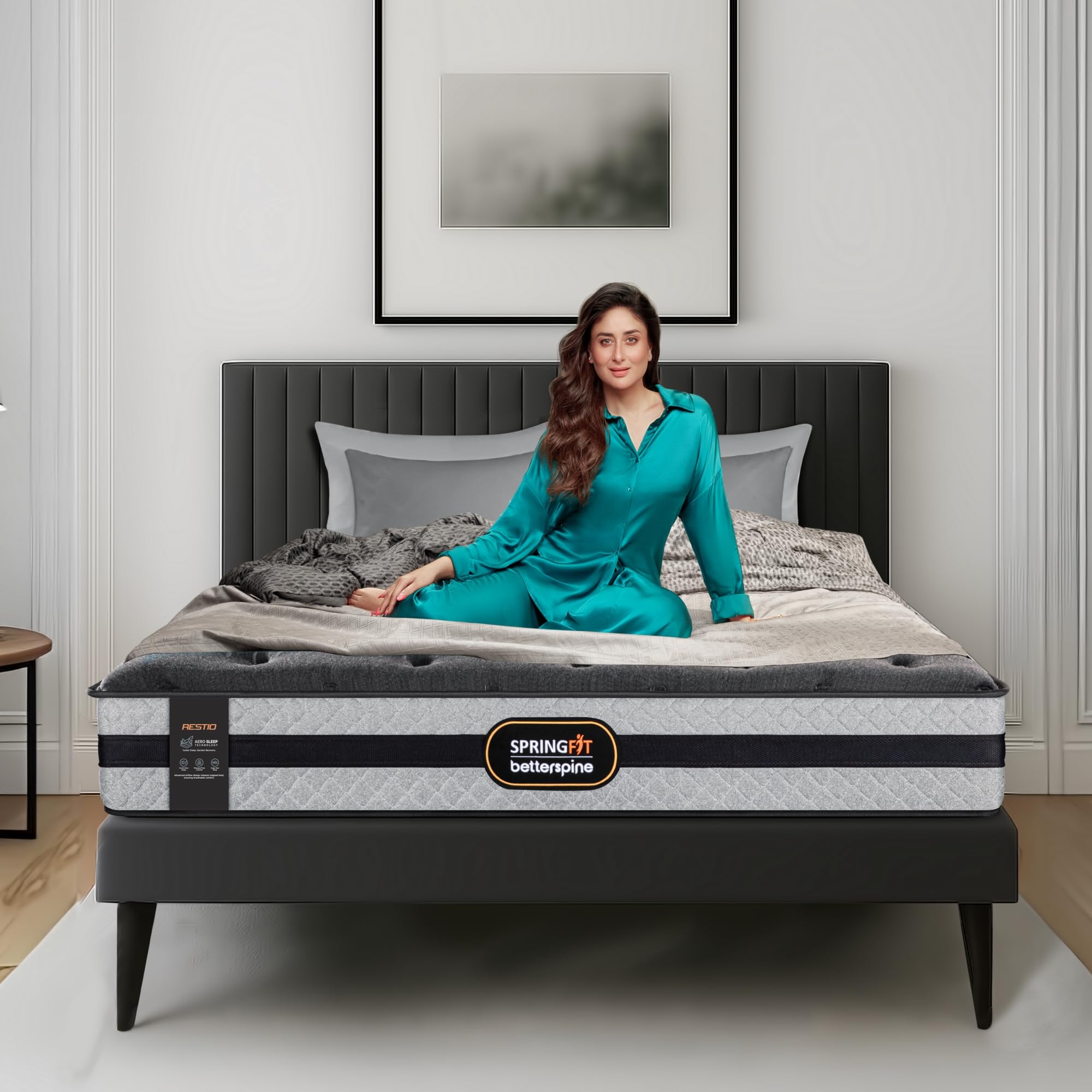 Springfit BetterSpine Restio 6 Inch Orthopedic Memory Foam Mattress | Airflow Transition Foam with 3 Zone Layer Technology Mediu
