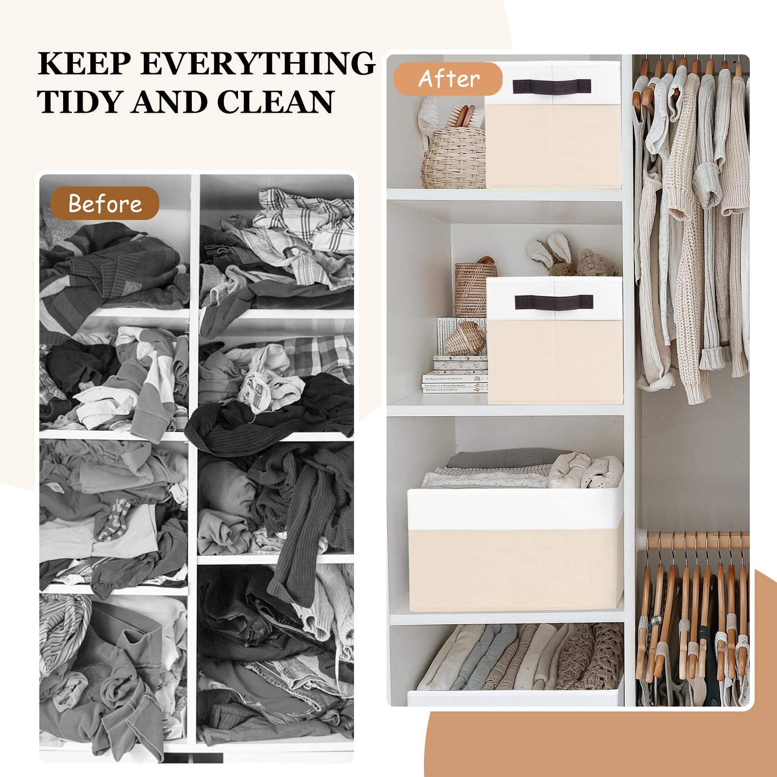 6 Pack Large Toy Box Chest, Collapsible Sturdy Toy Storage Organizer Bins Baskets For Kids, Boys, Girls, Nursery, Playroom, Shel