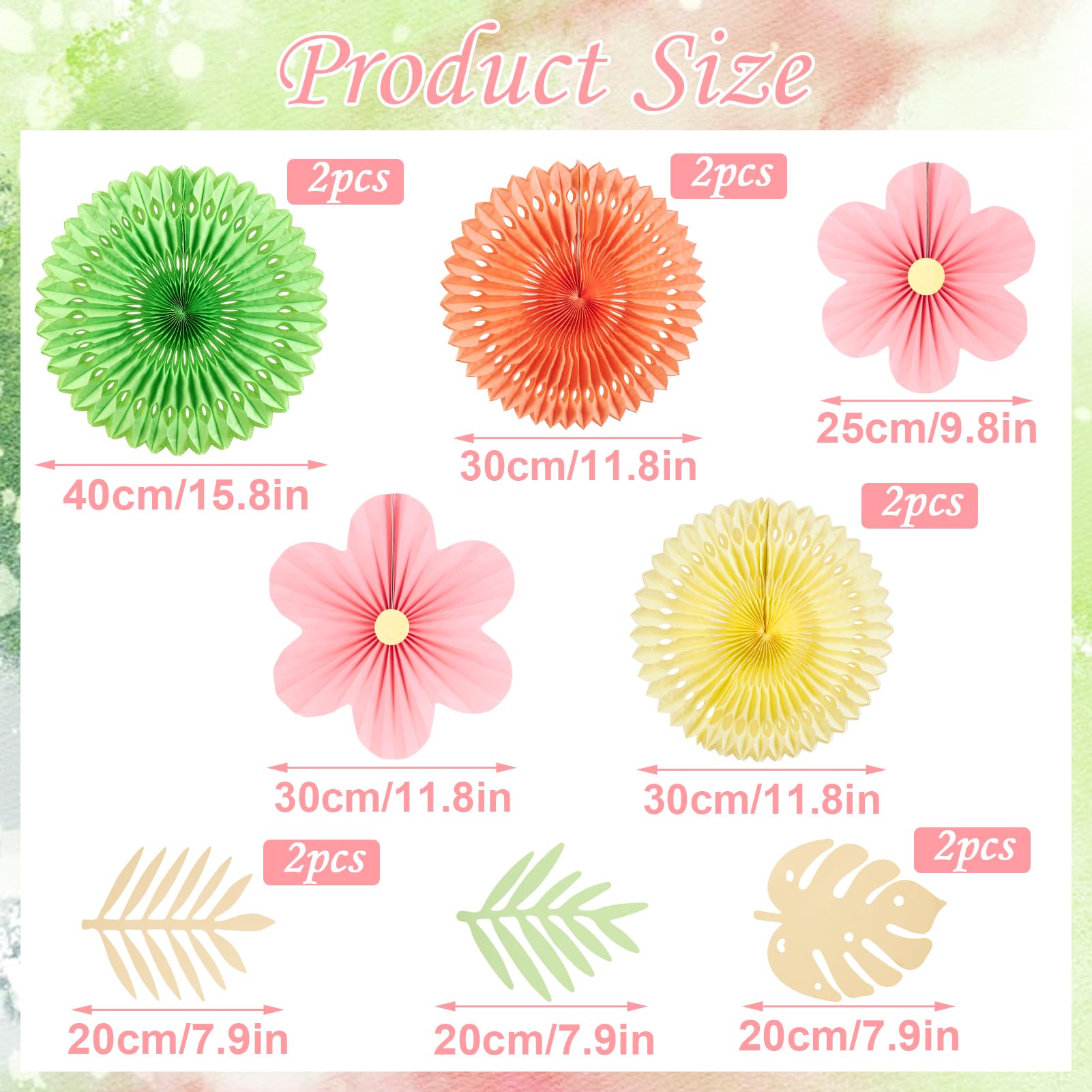 SUNBEAUTY Paper Flowers Leaves Decorations for Wall Fans Classroom Decoration Floral Backdrop Decor Hanging Decor Set of 12 Hdzs-pink Flower 14001-0701