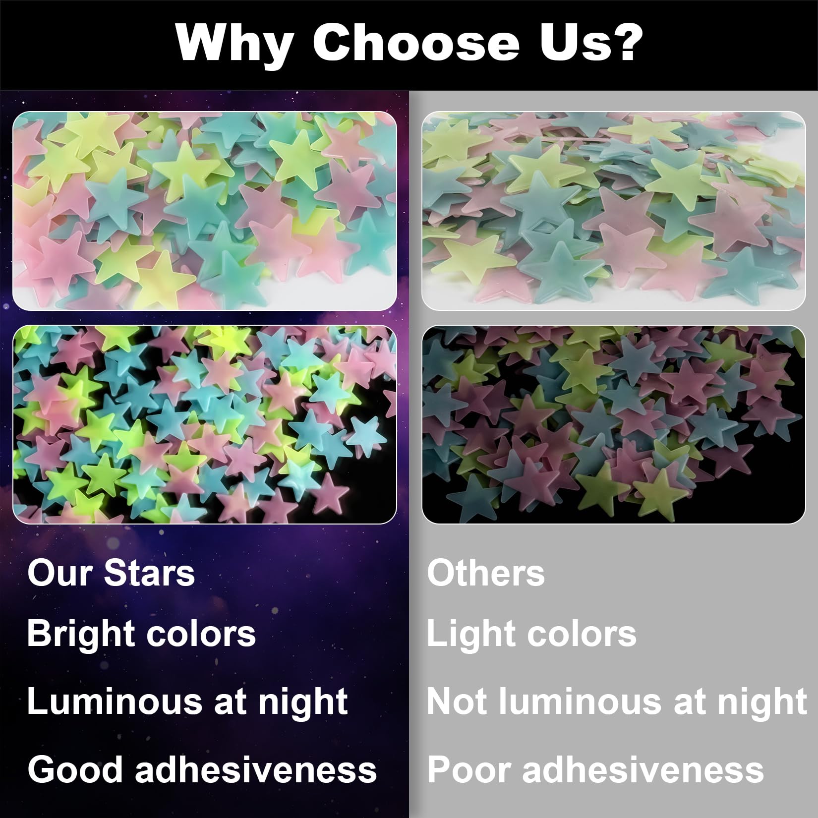 Maqihan 200 Glow In The Dark Stars For Ceiling - Glowing Stars And Moon Stickers Estrellas Que Brillan En La Oscuridad Para El T