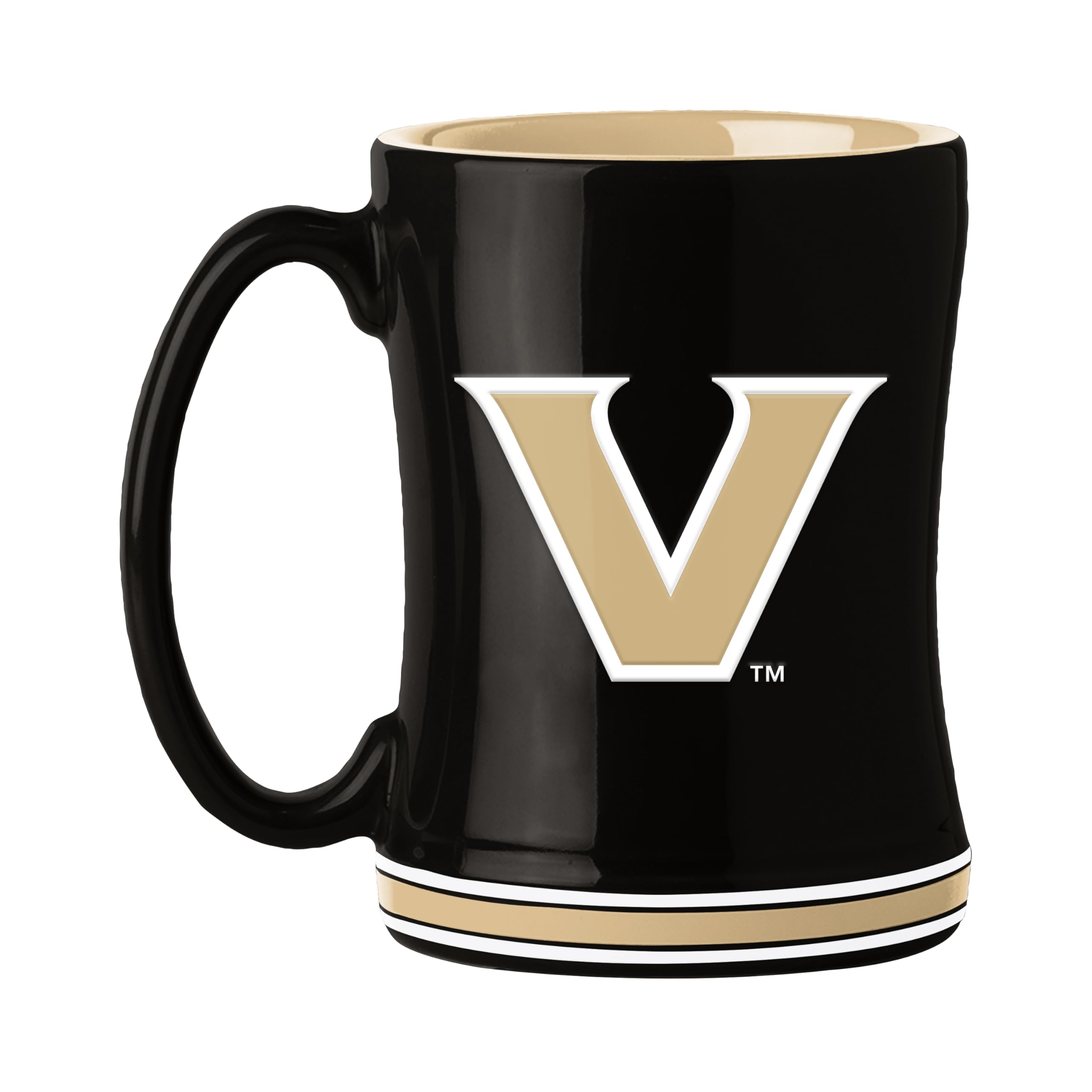 Logo Brands NCAA Vanderbilt Commodores 14 oz Relief Coffee Mug - Officially Licensed Mug, Sculpted 3D Logo and Team Colors - Com