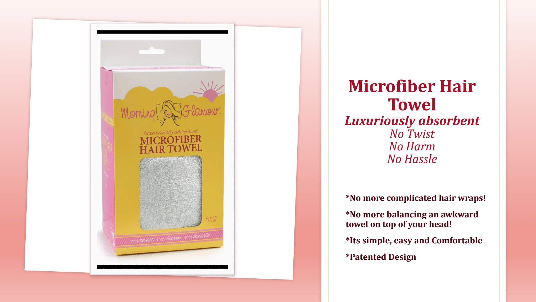 Morning Glamour LLC Microfiber Hair Towel-Pink