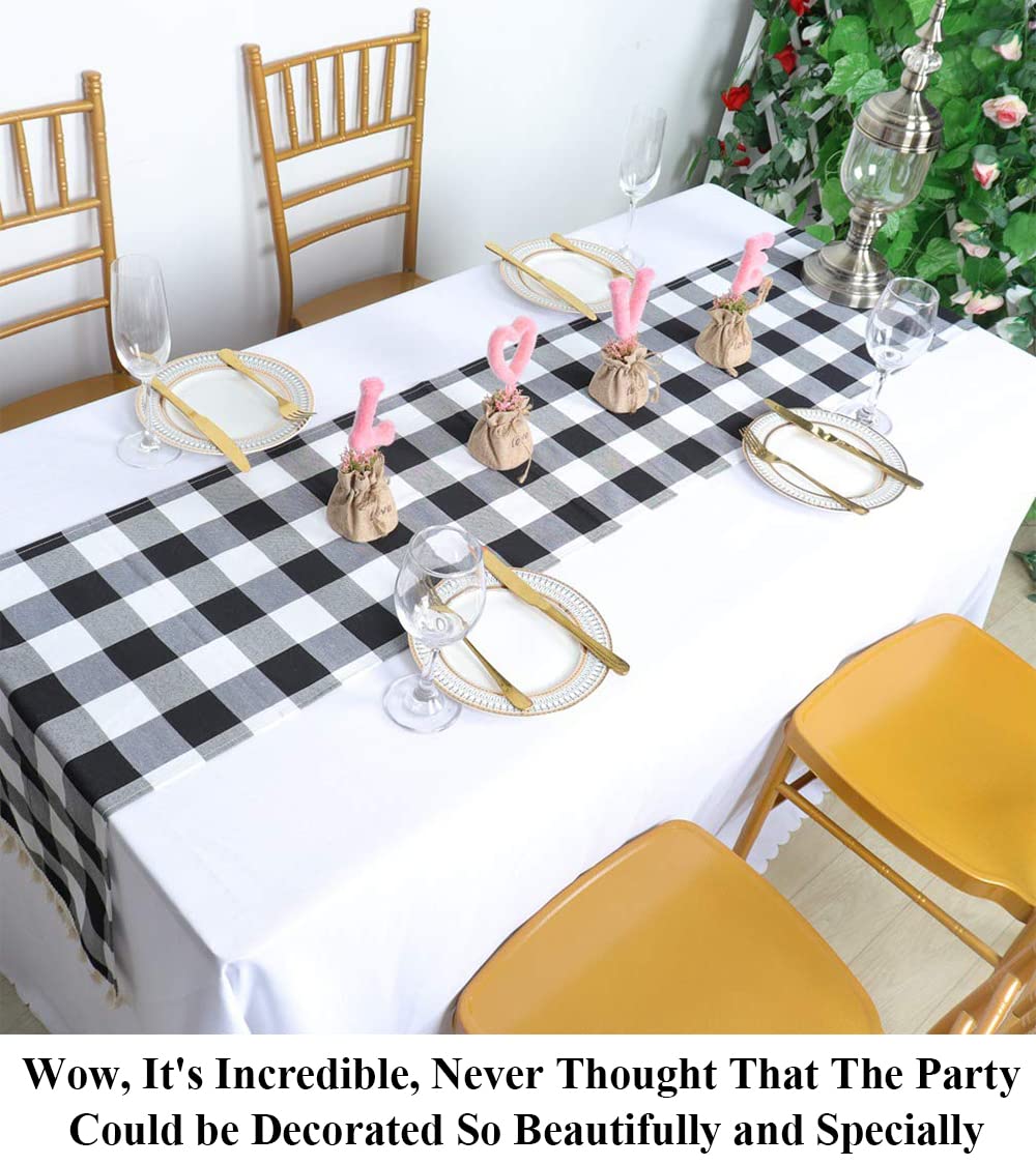 Partisout Buffalo Check Table Runner Checked Table Runner With Tassel Bluffalo Plaid Table Runners Washable Cotton Linen Table C