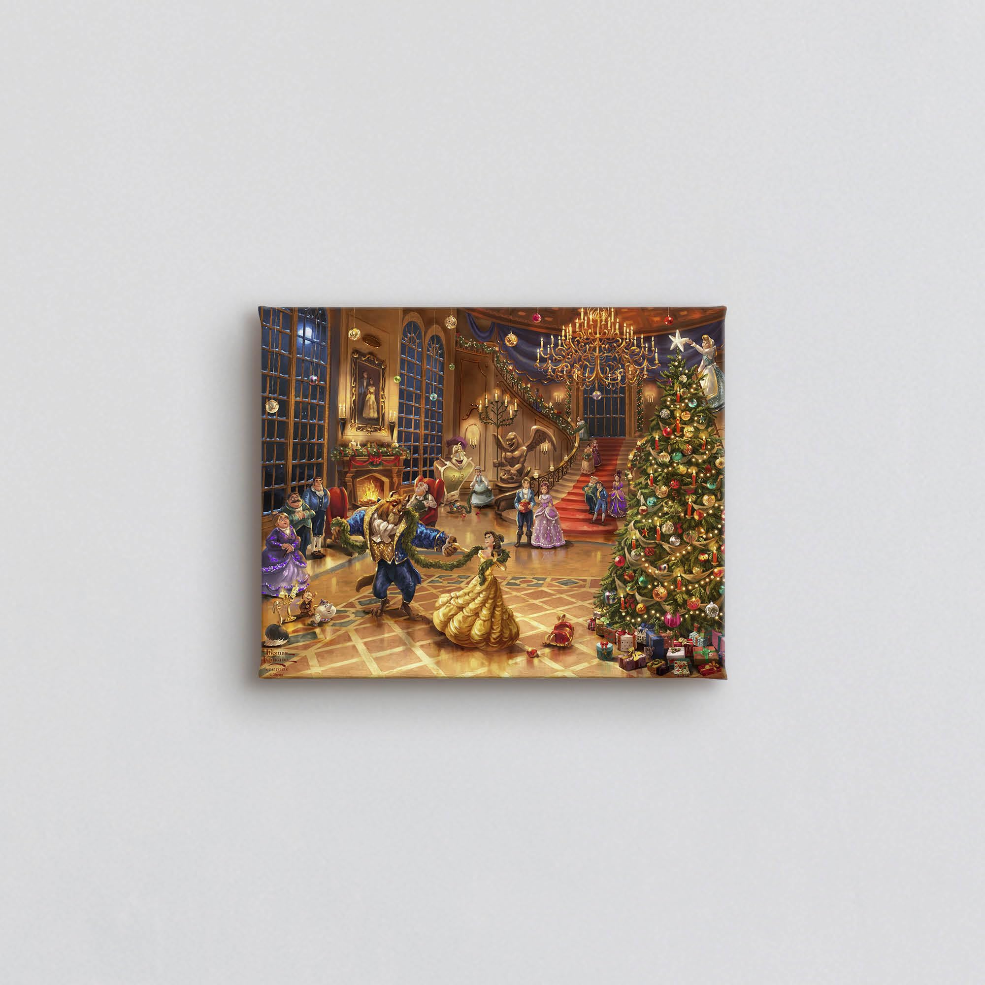 Thomas Kinkade Disney Beauty And The Beast (Beauty & The Beast Christmas Celebration, 8'' X 10'')
