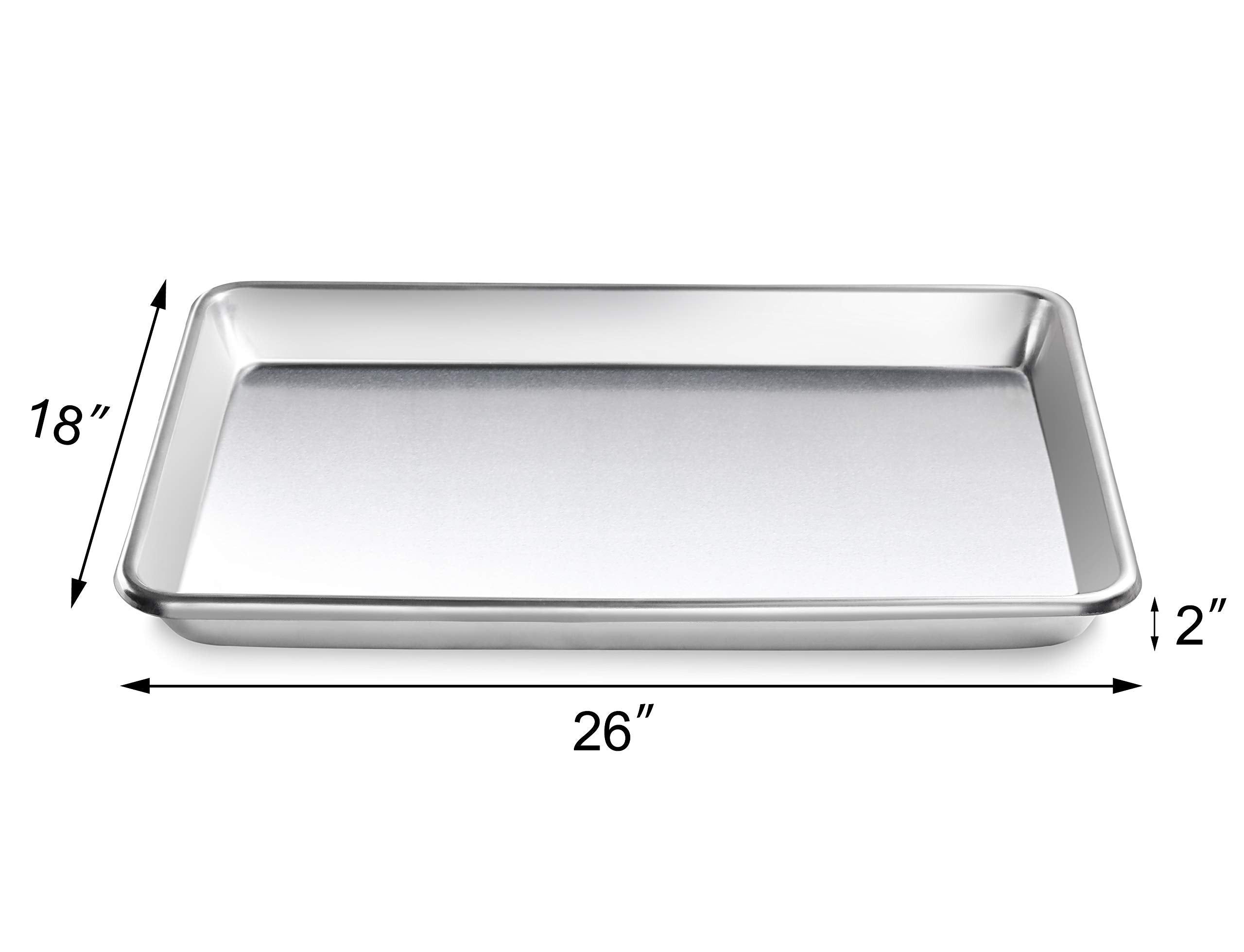New Star Foodservice 36800 Commercial-Grade 12-Gauge Aluminum Open Bead Sheet Pan/Bun Pan, 18'' L X 26'' W X 2'' H (Full Size) |