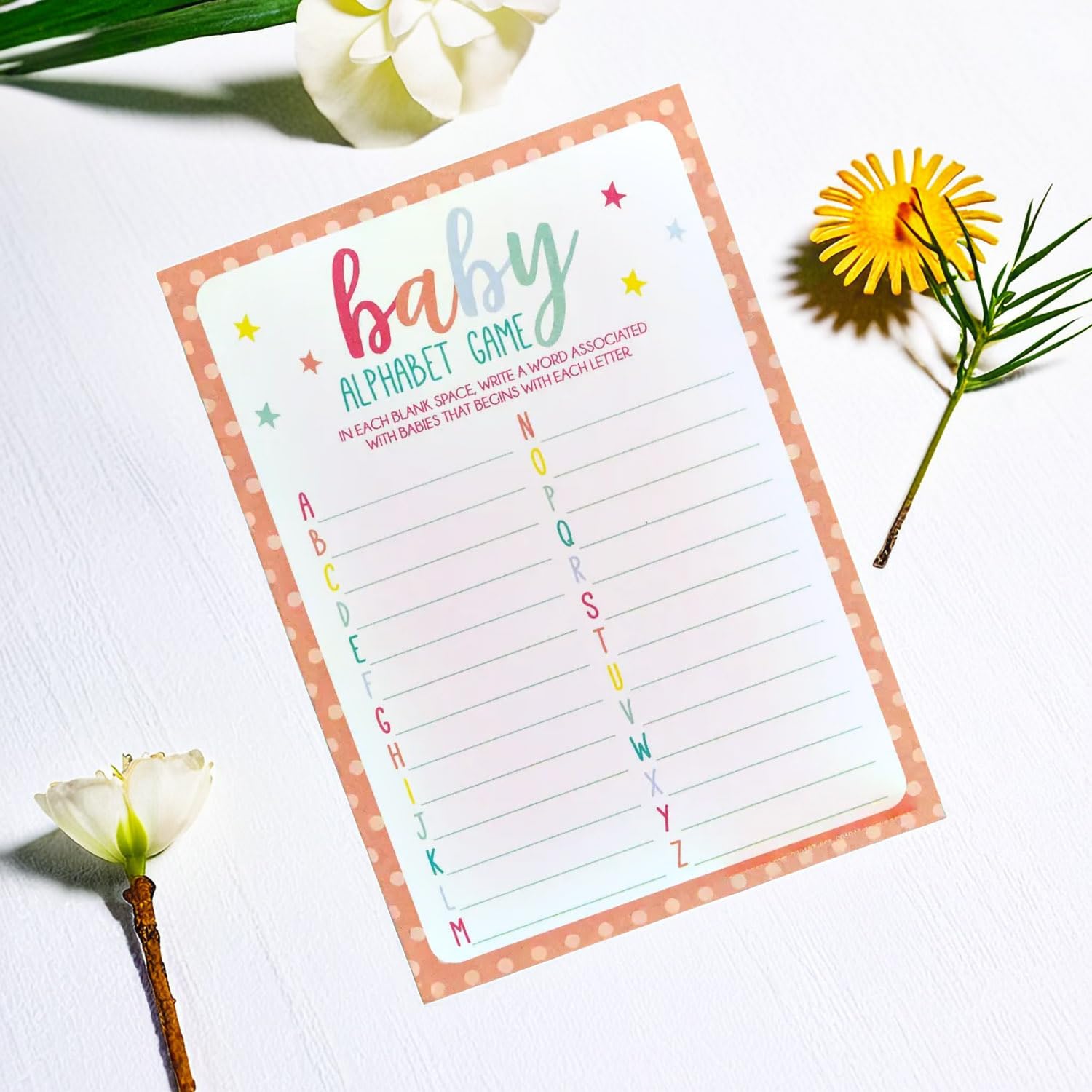 Exciting Multicolor Paper Party Games - 5'' X 7'' (Pack Of 24) - Perfect For Baby Showers, Announcements, Birthdays & Gender Rev