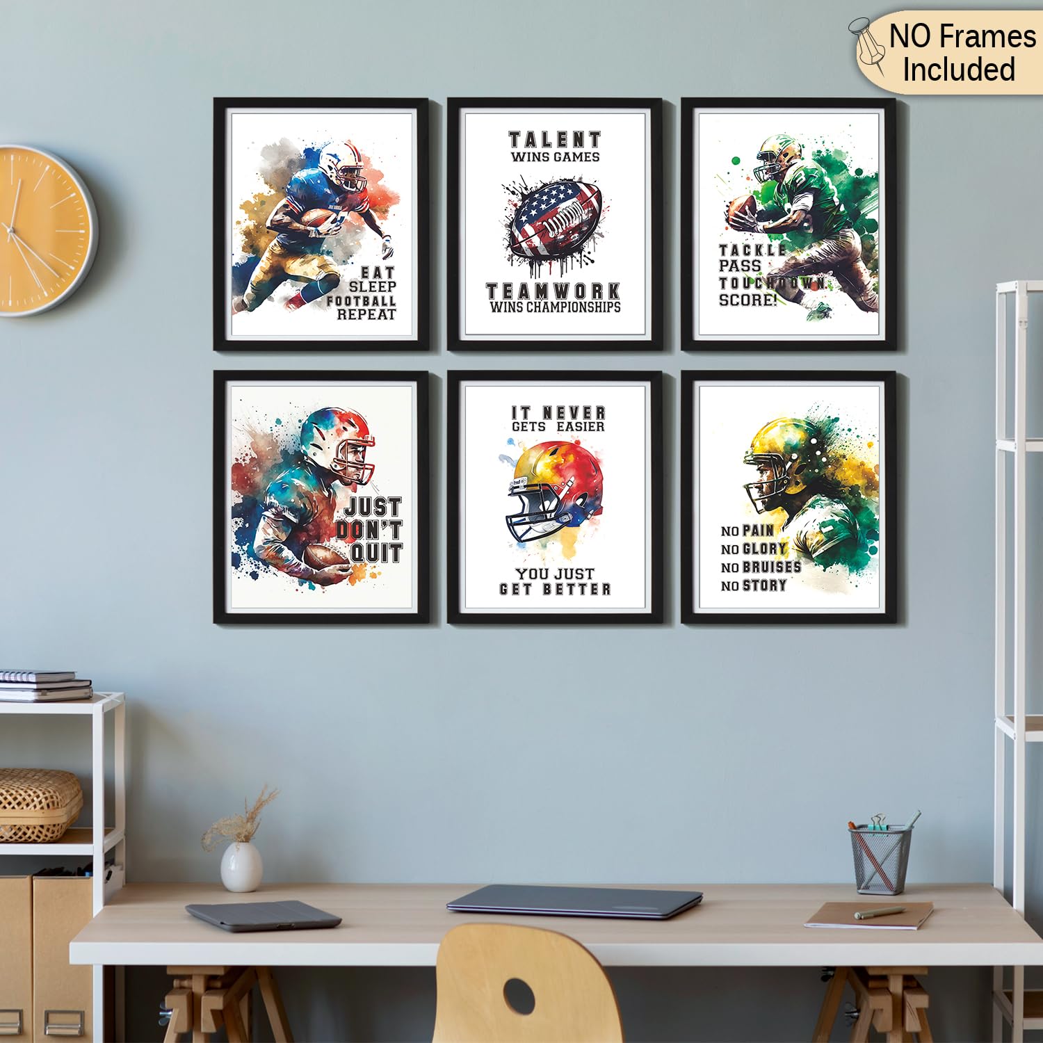 Football Poster Wall Decor Art Prints Motivational Posters Boys Bedroom Teenage Room Decor Office Decoration Inspirational Quote