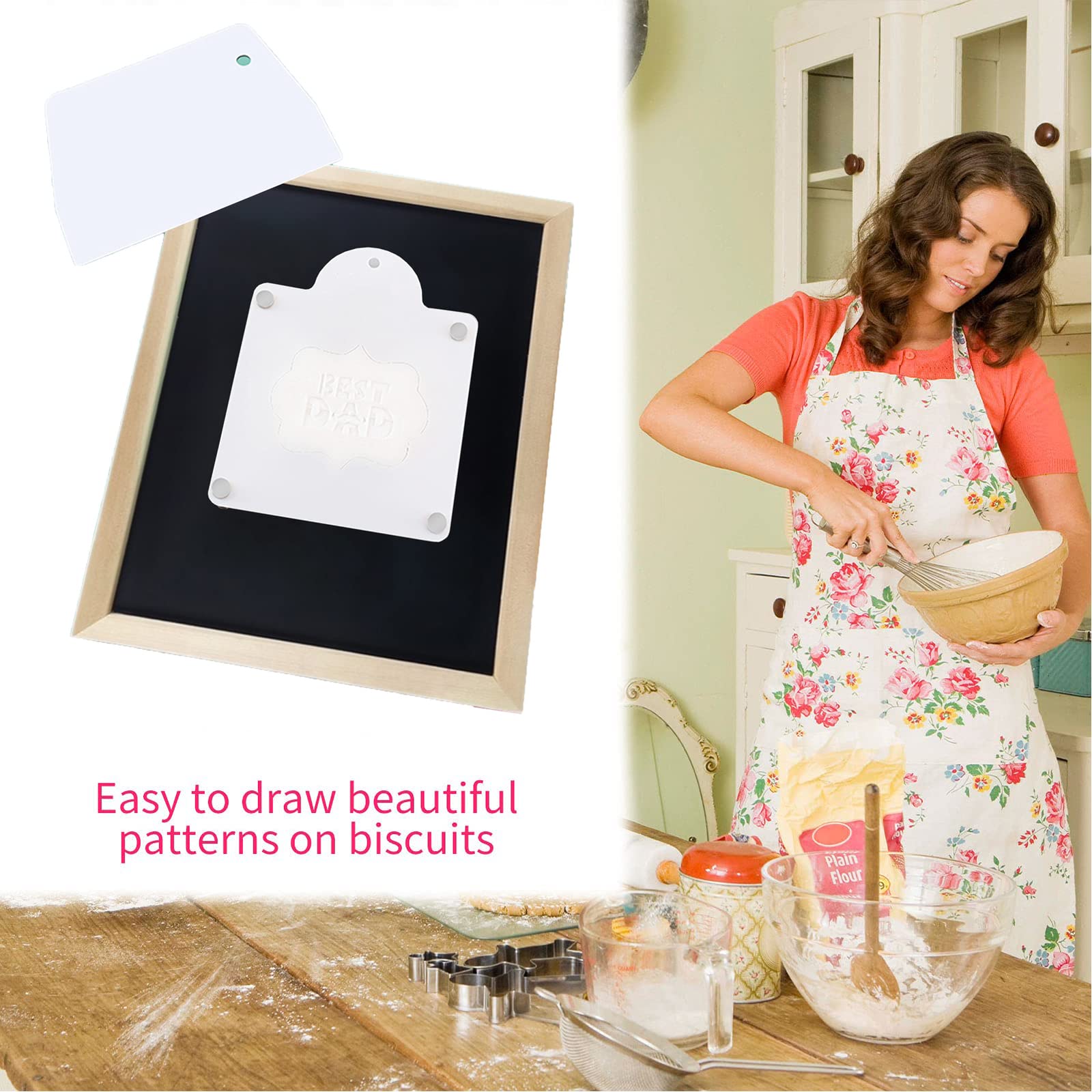 Cookie Stencil Holder, Cookie Stencils Decorating Kit For Royal Icing Airbrush, Magnetic Stencil Frame Tools For Baking Biscuit