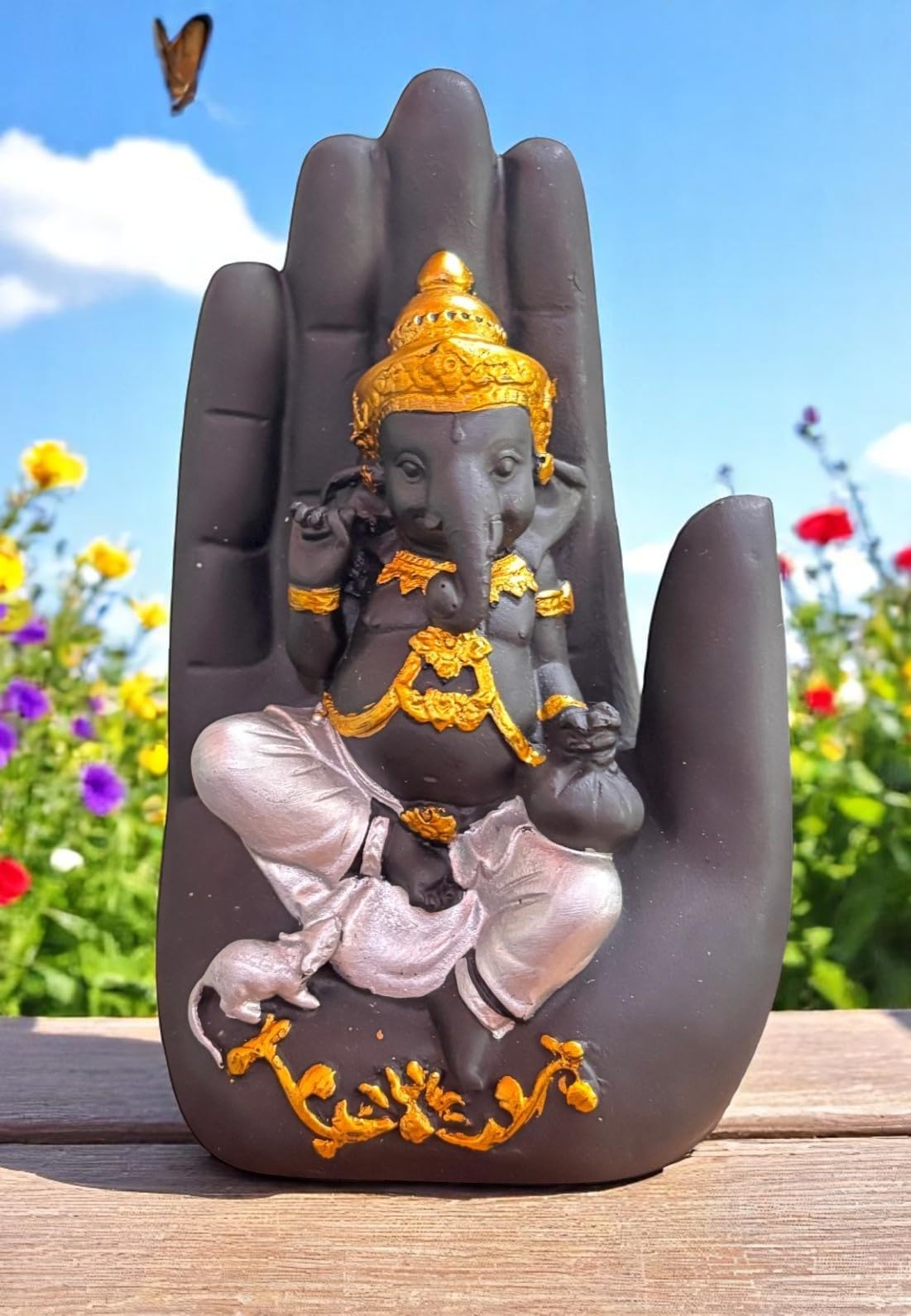 Srimaa Ventures Lord Ganesha Palm Pose Figurine || Sacred Siddhi Vinayak Idol For Mandirs, Spiritual Prayers