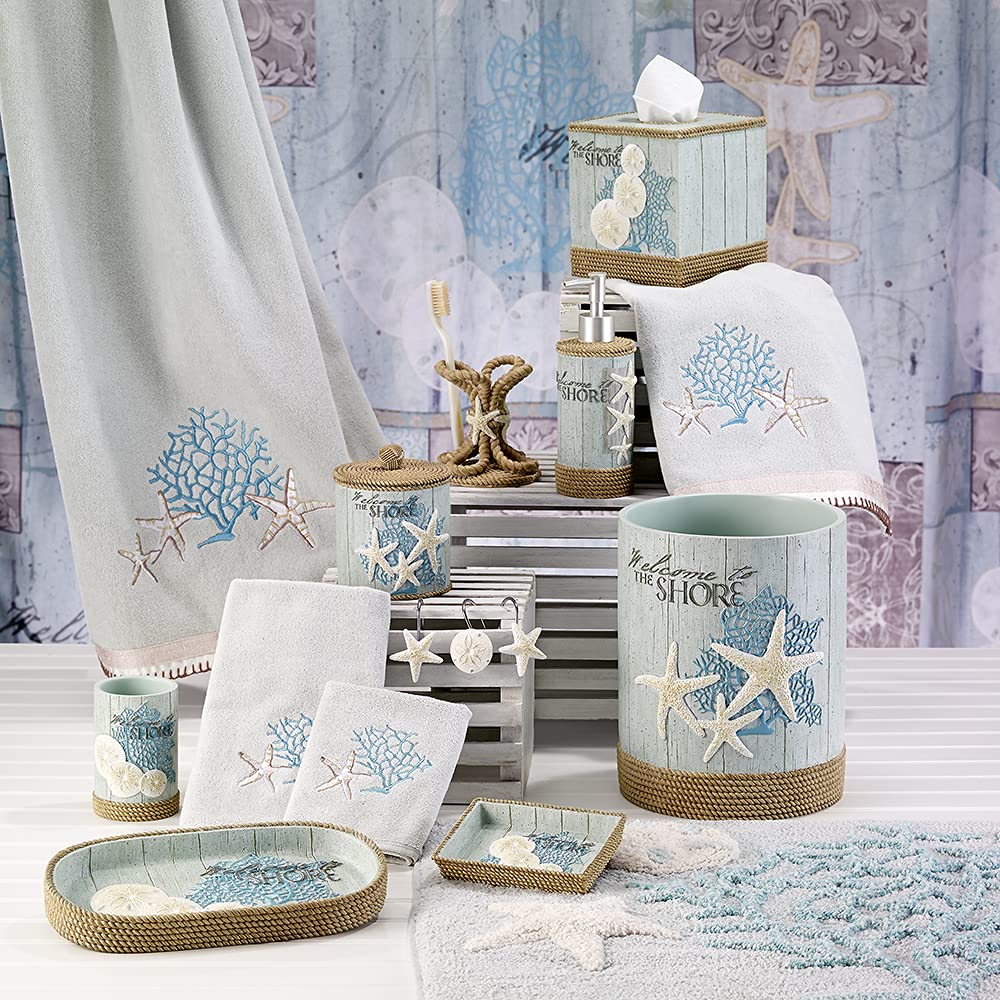 Avanti Linens - Tissue Box Cover, Guest Bathroom Essentials, Beach Inspired Home Decor (Beachcomber Collection)