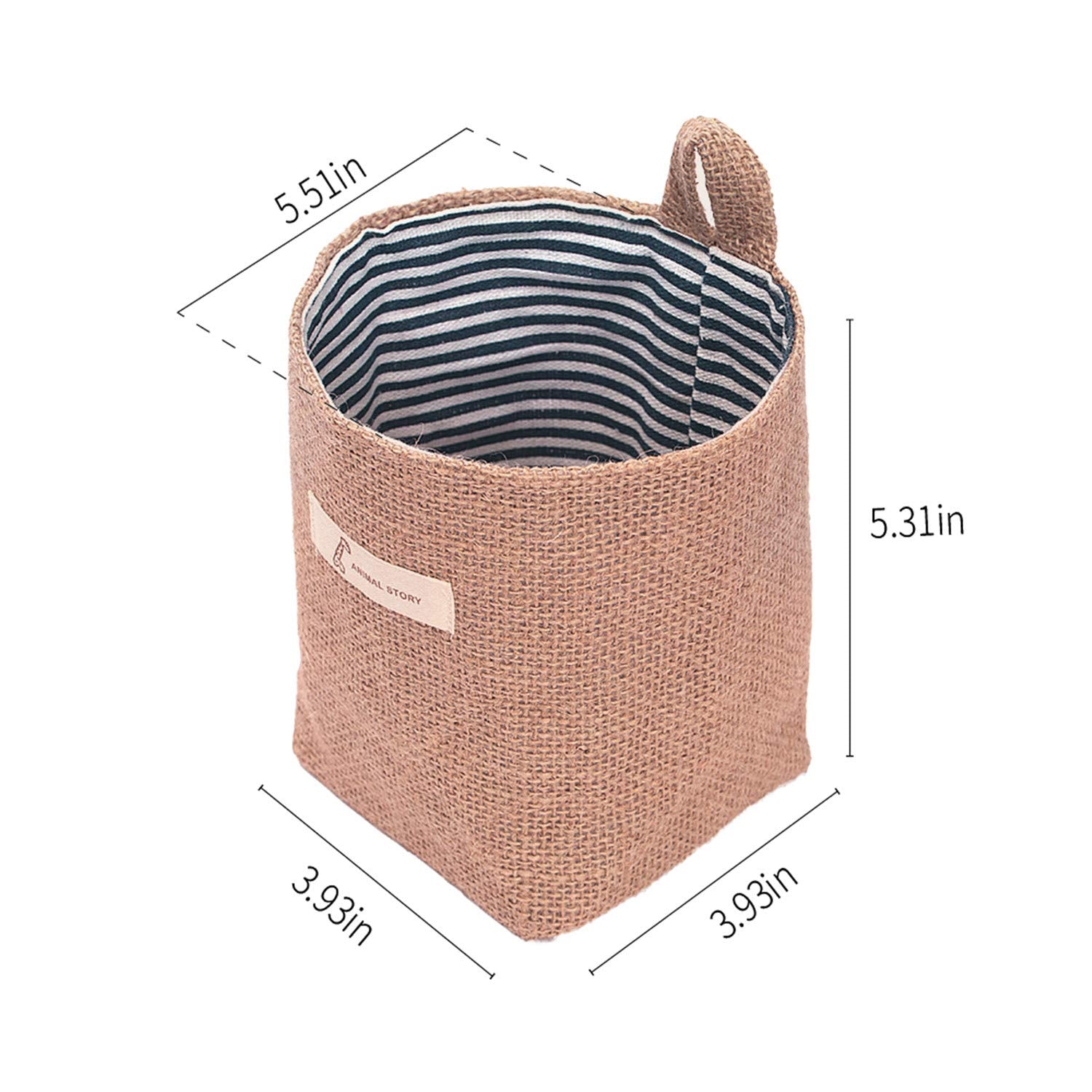 Sansheng 4 Pack Wall Hanging Storage Bags Hanging Storage Bags Cotton Linen Storage Basket Foldable Wall Hanging Basket Family O