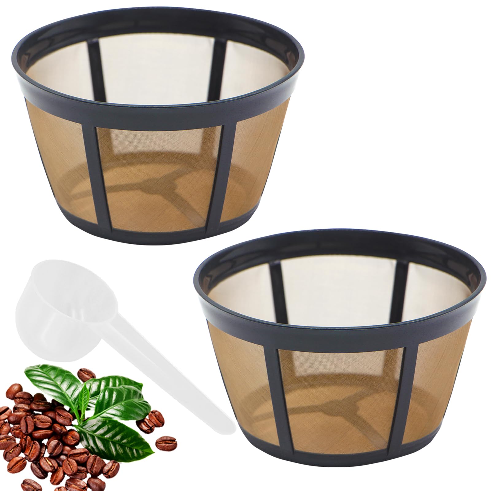 Aolleteau 2 Pack Reusable Coffee Filter Replacement For Bunn 8 10 12 Cup Coffee Maker And Brewer Series Bx, Btx, Grx, Nhb, Nhs,