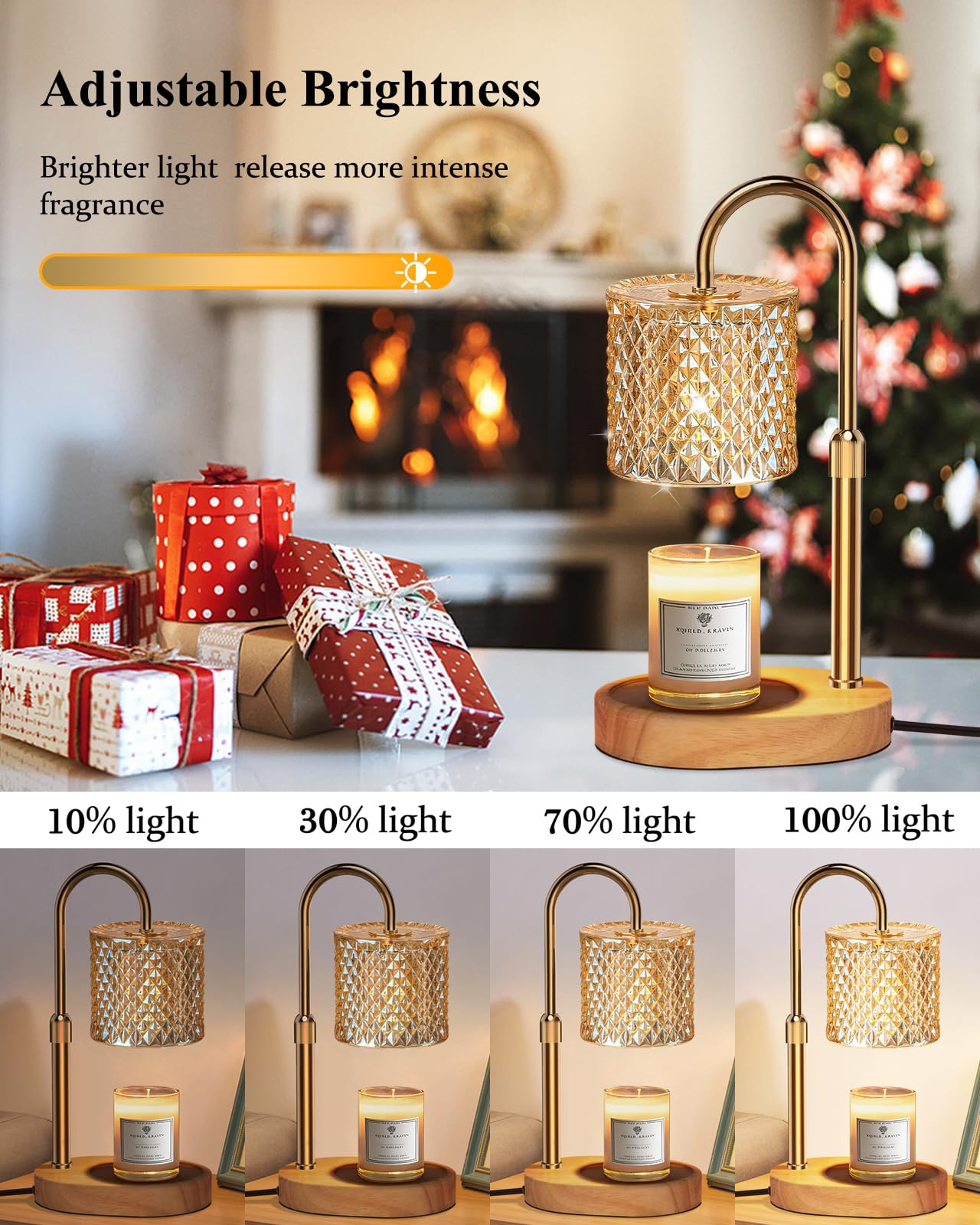 Engpure Candle Warmer Lamp with Timer & Dimmable - Elegant Wax Melter for Jar Candles, Auto-Off 2H/4H/8H Housewarming & Birthday