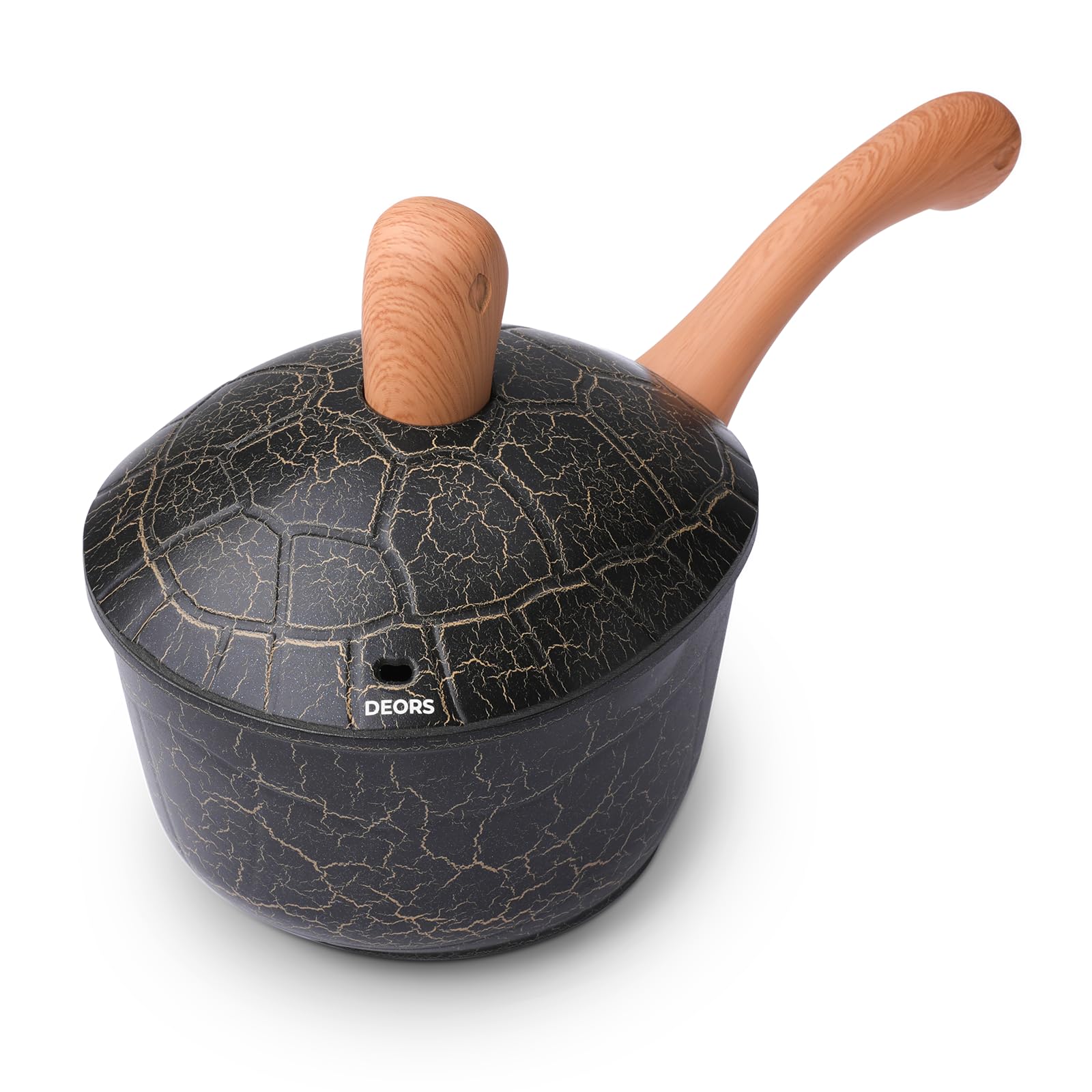 DEORS 2.8 QT Nonstick Saucepan with Lid, Titanium Coated Pour Spout Pot