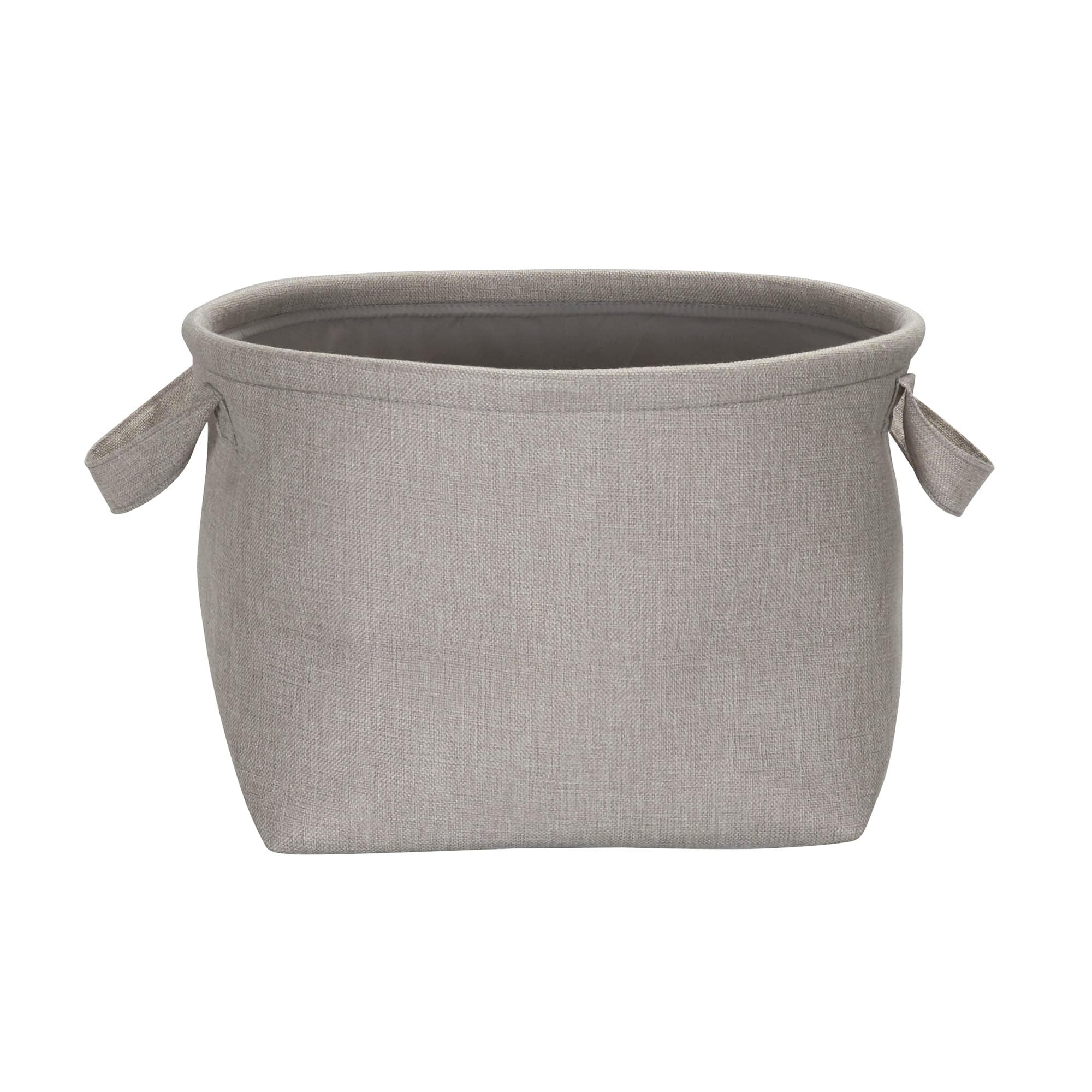 Household Essentials Round Laundry Bin, Soft-Sided Multipurpose Laundry Basket, Linen Lining And Short Handles, Gray