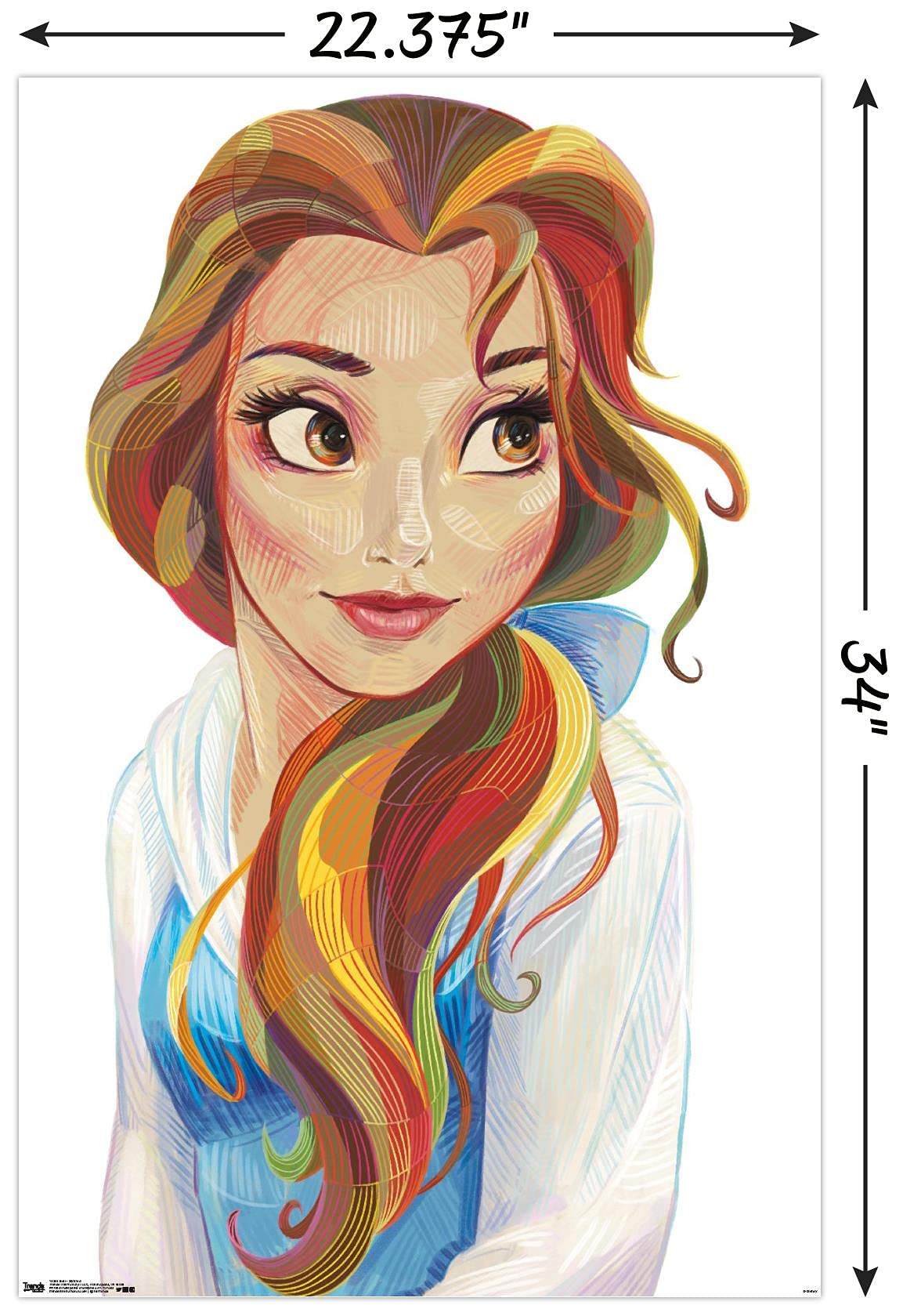 Trends International Disney Beauty And The Beast - Belle - Stylized Wall Poster, 22.375'' X 34'', Unframed Version
