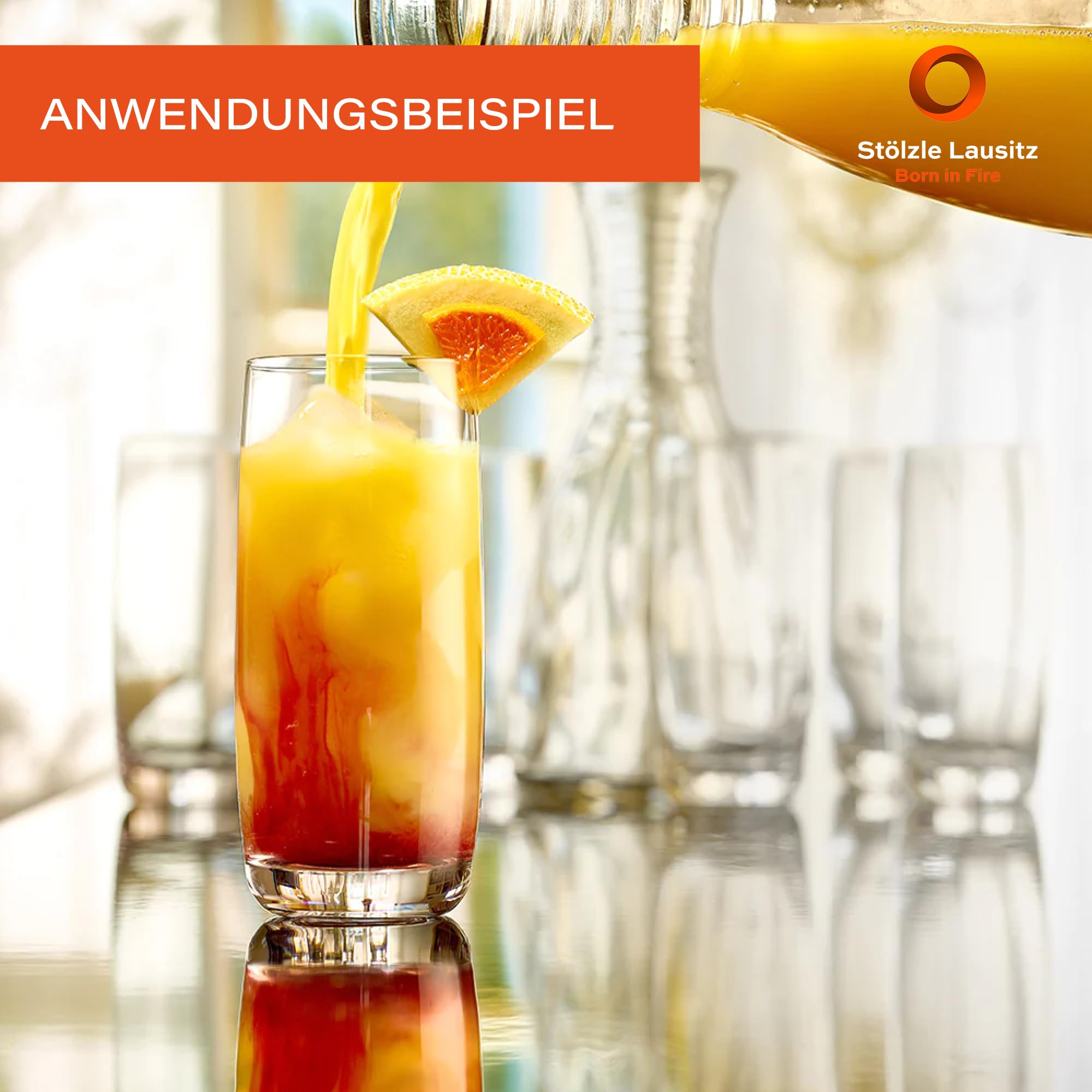 Stlzle_Lausitz Weinland Glasses, 390Ml, Transparent/Green