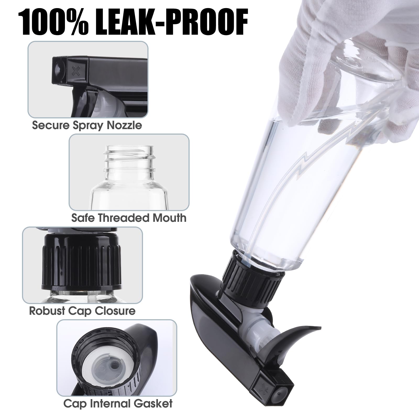 Plastic Spray Bottle 9.5 Oz - 2 Pack Empty Spray Bottle For Hair, Bpa Free Adjustable Mist/Stream For Plants, Cleaning, Pet