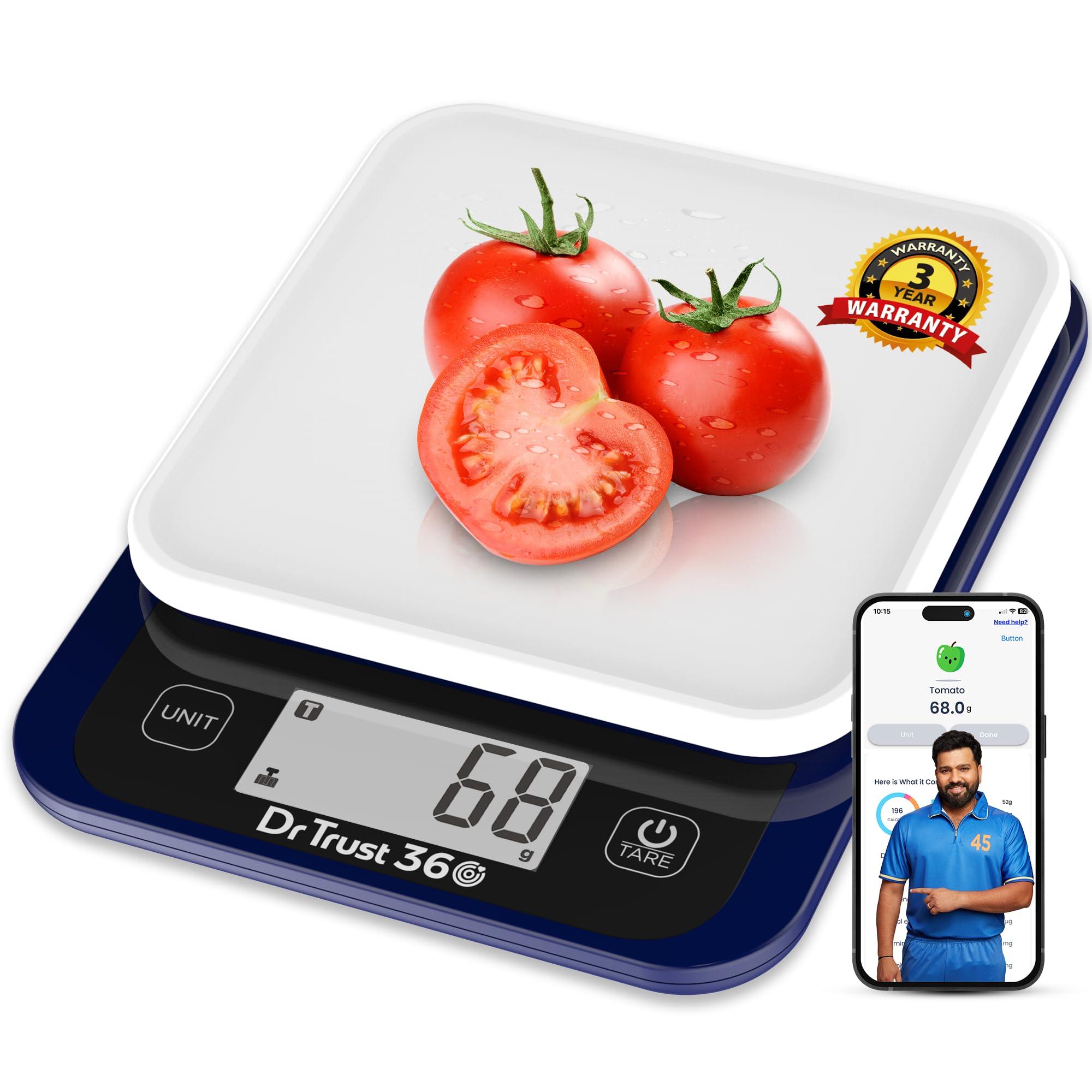 Dr Trust Usa Smart Nutrition Electronic Kitchen Digital Scale Weighing Machine For Health, Fitness, Diet, Nutrition, Cooking & H