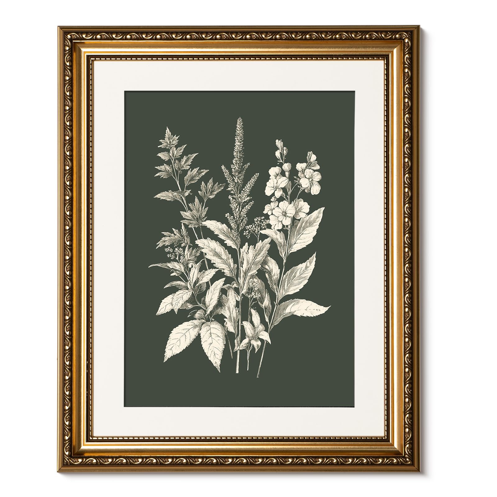Arpeotcy Gold Framed Artleaf Flowers
