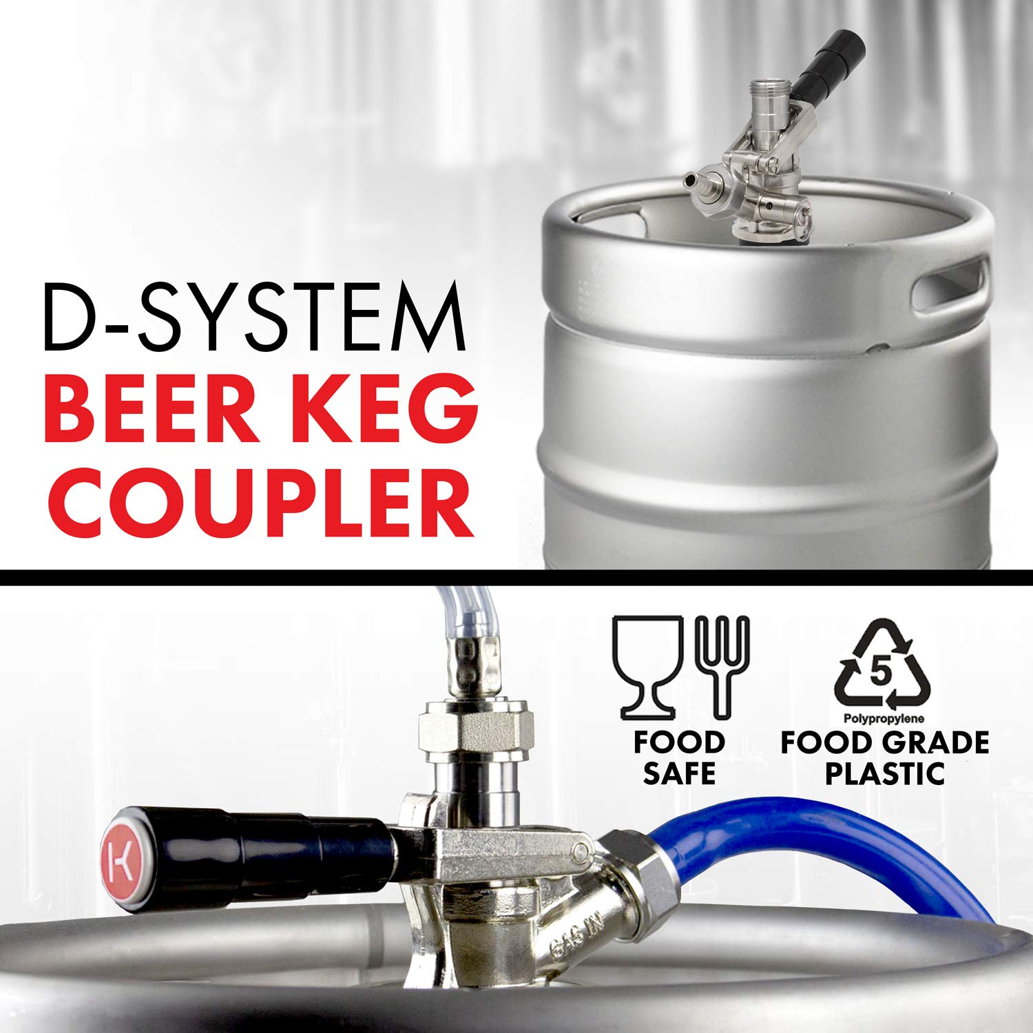 Kegco Kc Kt85D-L Keg Coupler D System, Black