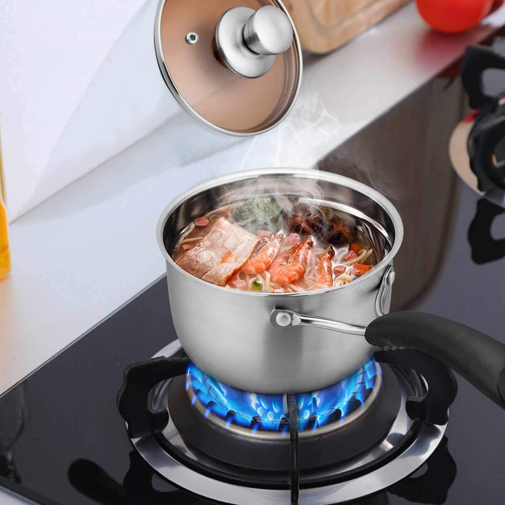 Teamfar 1Qt Saucepan, Stainless Steel Sauce Pan With Lid, Milk Pan Cookware Professional With Long Heatproof Handle, Non Toxic &