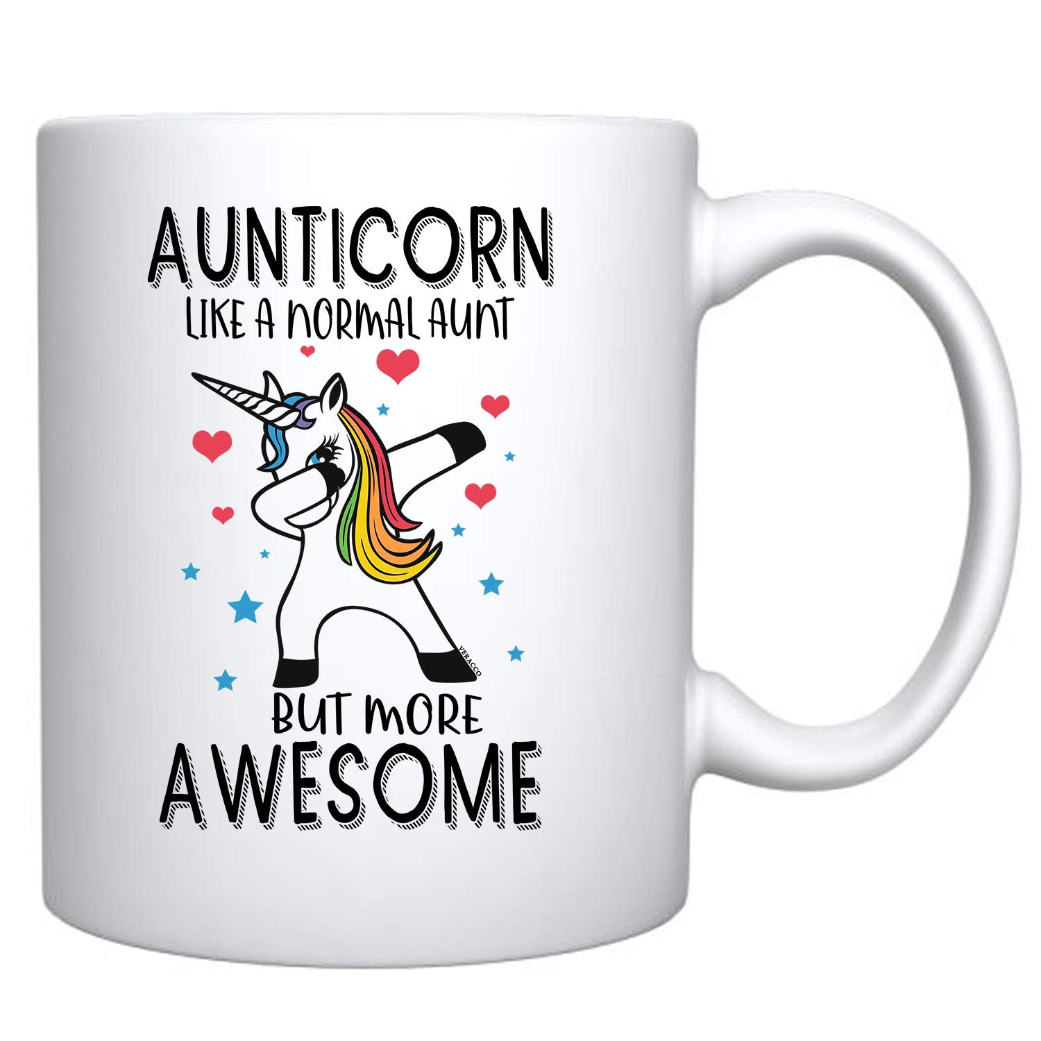 Veracco Aunticorn Like a Normal Aunt Ceramic Coffee Mug For Her Funny Birthday Gifts (White, Ceramic)
