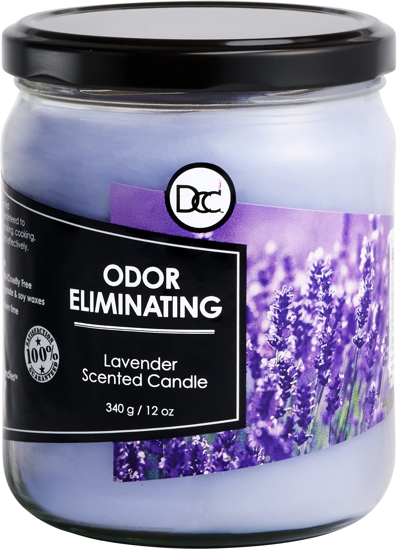 Lavender Odor Eliminating Highly Fragranced Candle - Eliminates 95% of Pet, Smoke, Food, and Other Smells Quickly - Up to 80 Hou