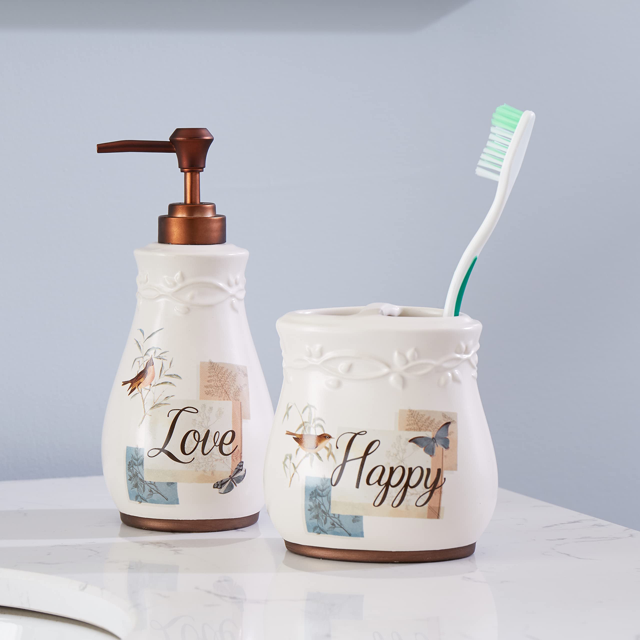 Skl Home By Saturday Knight Ltd. New Hope Toothbrush Holder, Cream