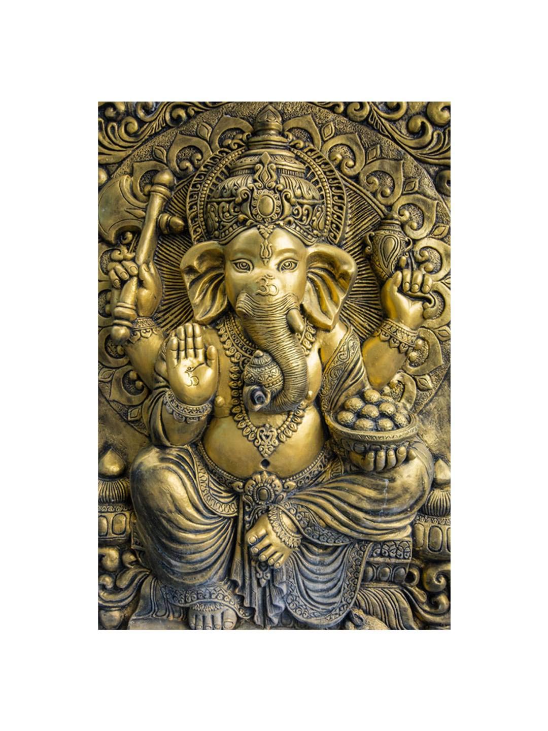 999Store Wooden Stretched God Lord Ganesha Ganpati paintings for bedroom with frame wall ganesha big size art bed room living dc