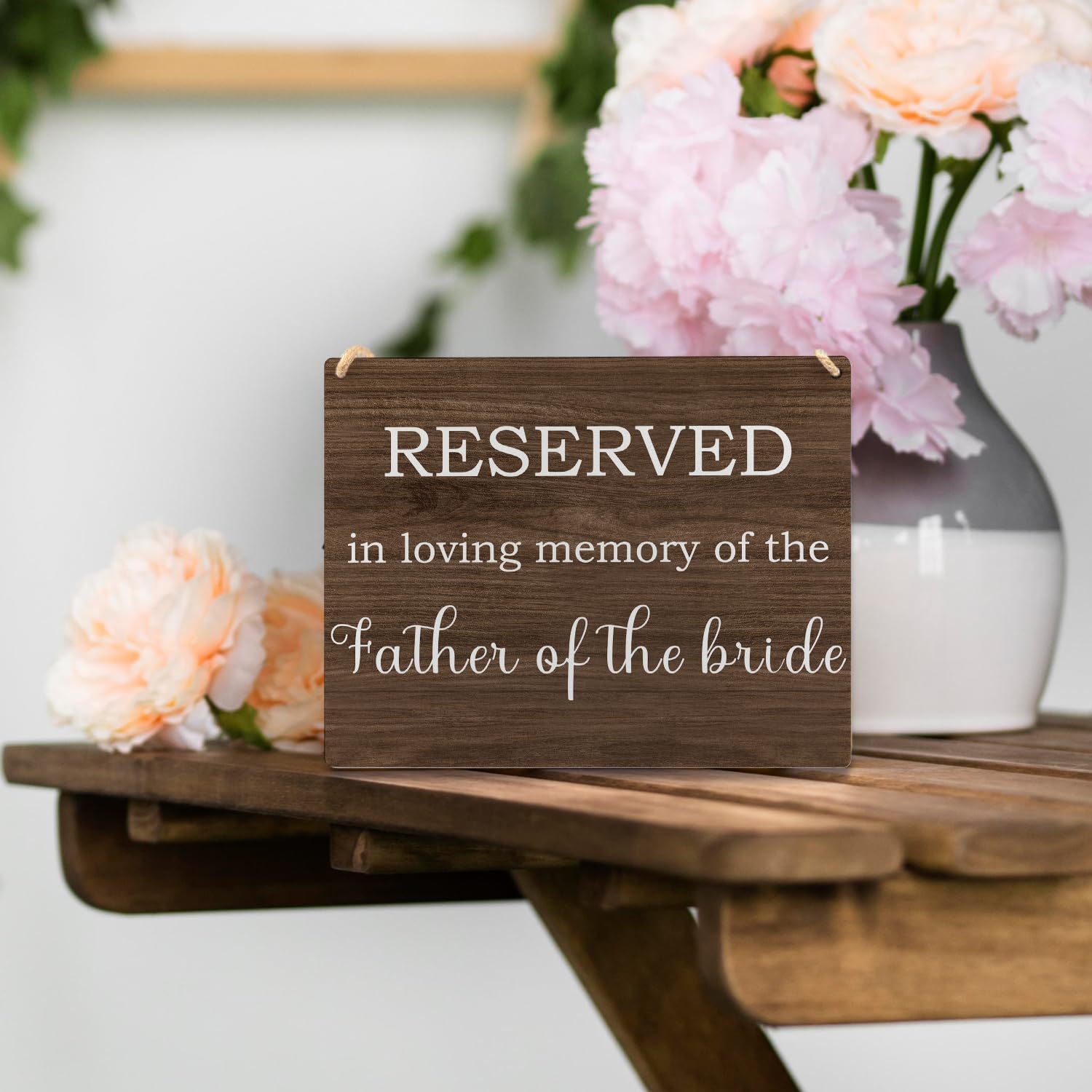 Ryeolo Wedding Memorial Sign for the Father of Bride, in Loving Memory of the Father of Bride Wood Signs Wall Hanging, Memory Me