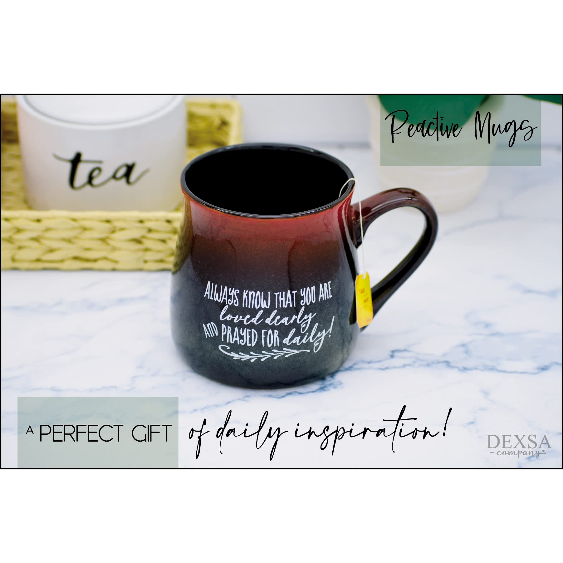 Loved Coffee Tea Soup Ceramic Mug | Always Know That You Are Loved & Prayed For Daily | 16 Ounce Designer Mug With Inspiring Sen