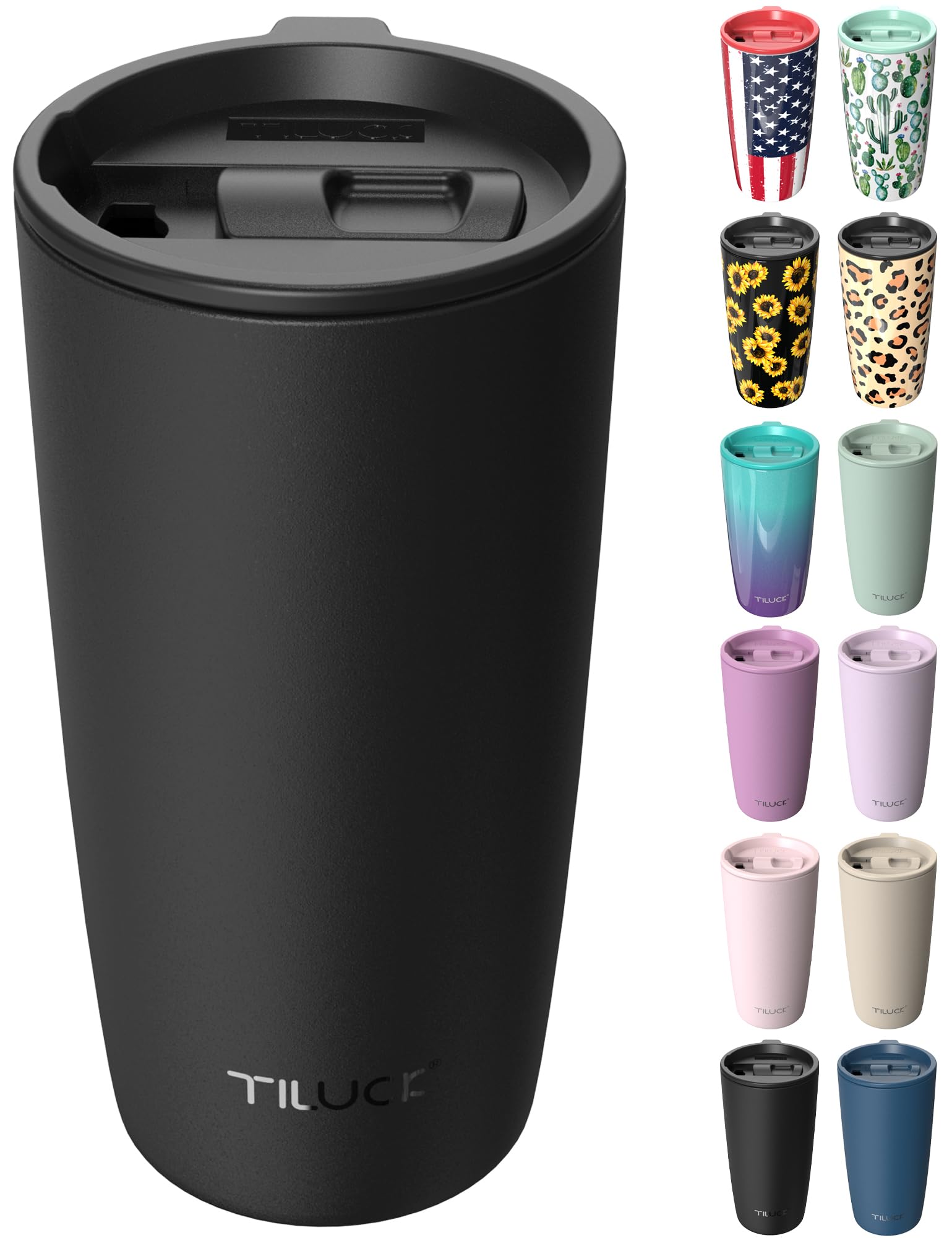 TILUCK 20 oz Insulated Coffee Tumbler with BPAFree Lid