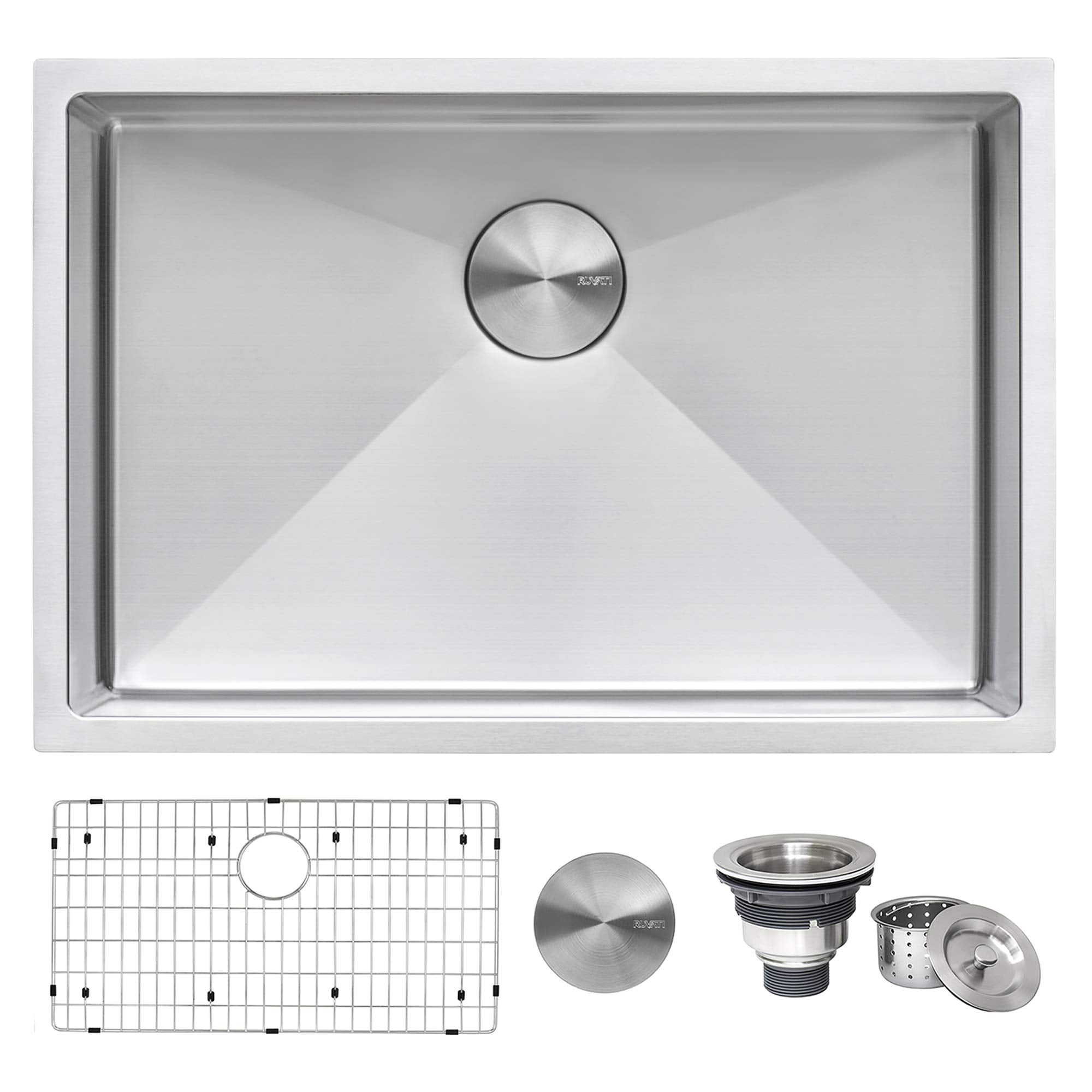 Ruvati 28-Inch Undermount 16 Gauge Tight Radius Stainless Steel Kitchen Sink Single Bowl - Rvh7250