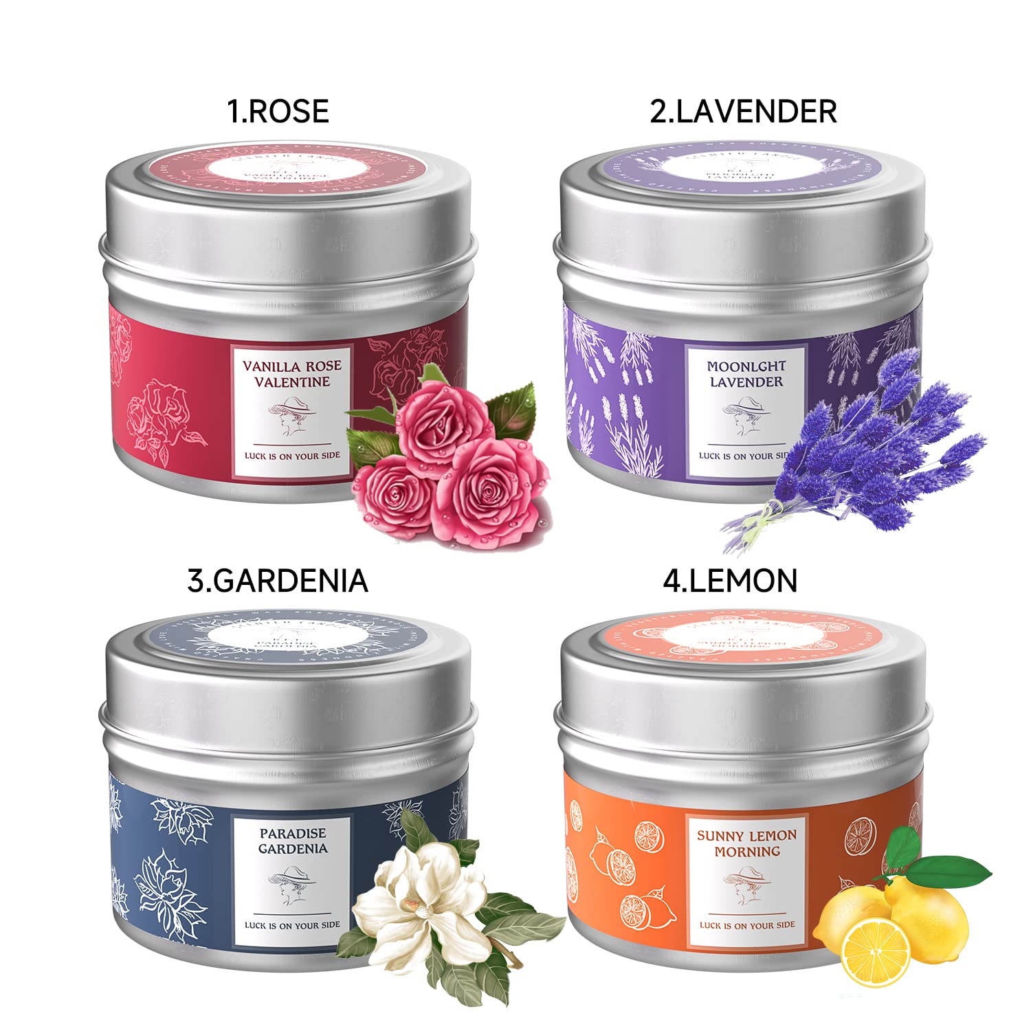 Scented Candles Gift Set for Women,KFt Aromatherapy Candles for Home Scented,4 Pack 4.6 Oz Large Size Scented Candles,140H Large