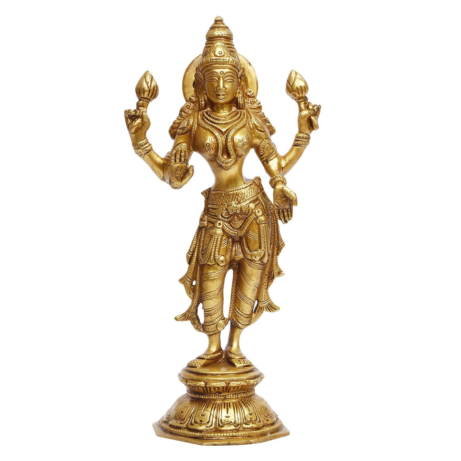 Kartique Brass Maa Lakshmi Standing Considered To Be Auspicious At Home Office Maha Laxmi Idol Dhan Devi Goddess Of Prosperity W