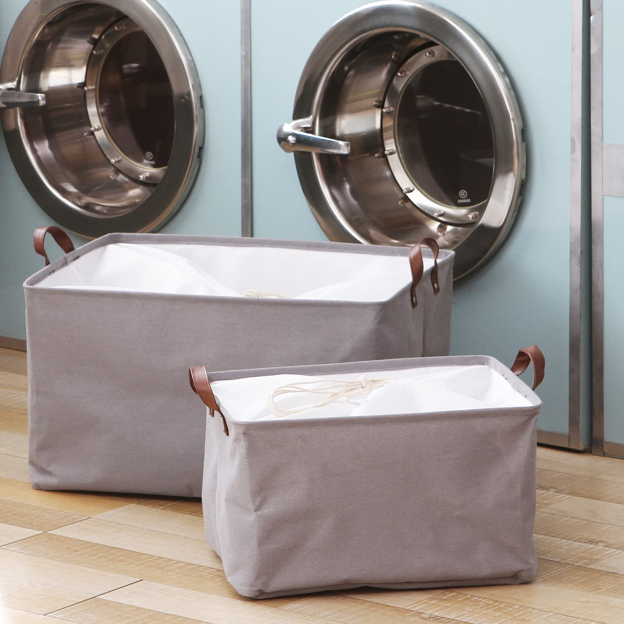 Hinwo 31L Large Storage Bins, Closet Organizers And Storage, Shelf Baskets, Foldable Clothes Storage Baskets With Handles, Conta