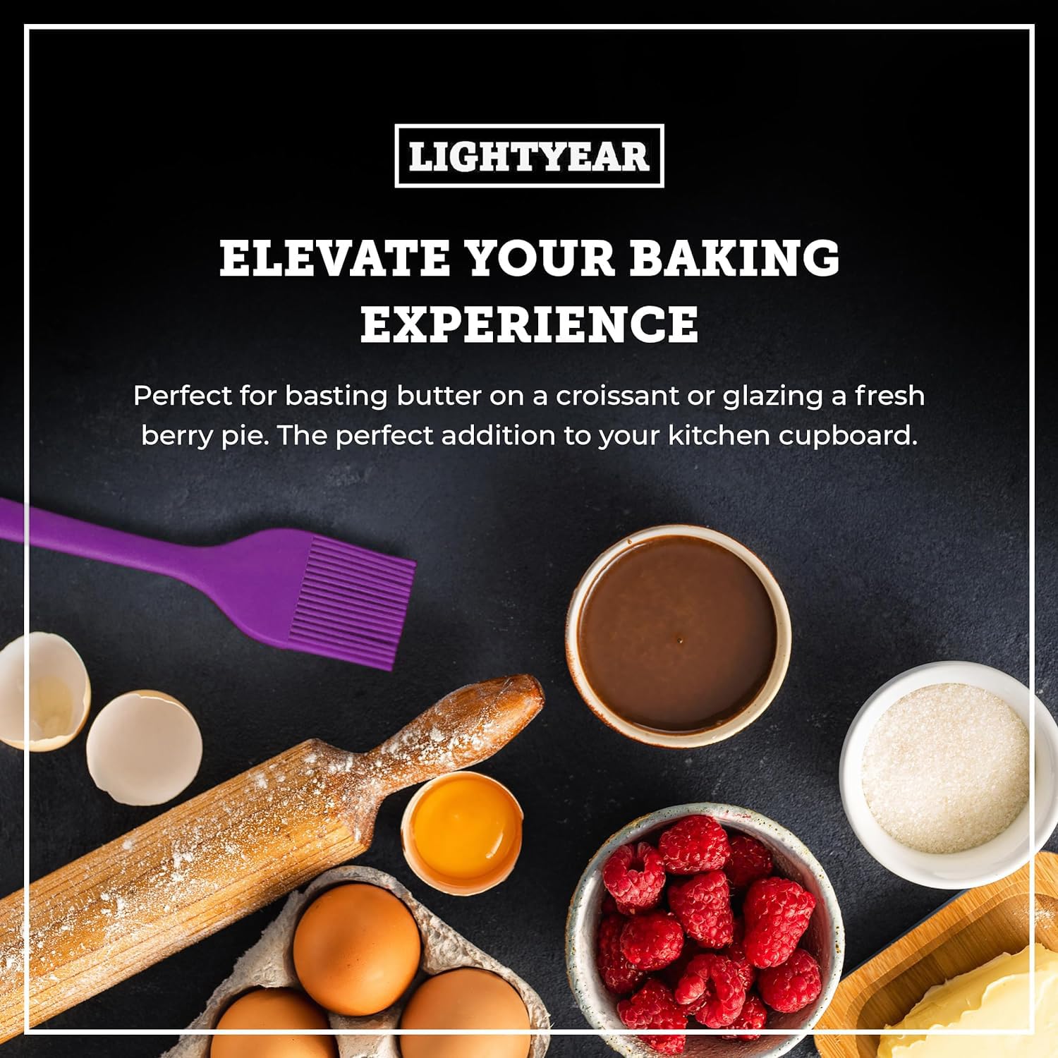Lightyear Silicone Basting Pastry Brush Set (2 Pcs) | 450F Heat Resistant Oil Brush For Your Kitchen - Ideal For Bbqs, Baking &