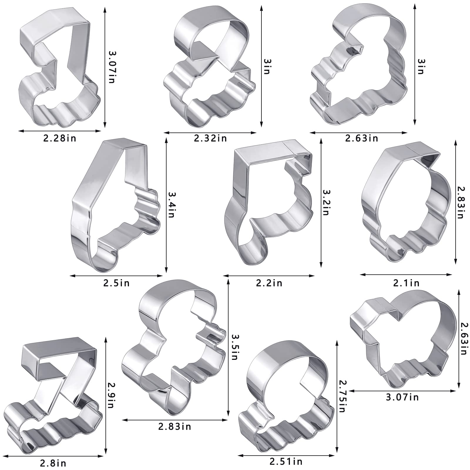 10 Pieces Numbers Cookie Cutters Number Shapes Vintage Cookie Cutter Birthday Number Cookie Mould For Home Kitchen Baking Biscui