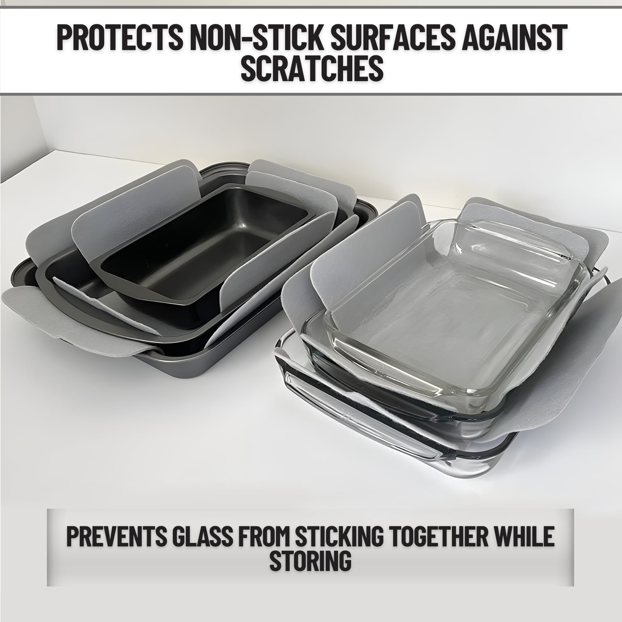 6 Pack - Evelots Bakeware Pan/Dish Scratch Protector-Large Sizes-Thick Felt