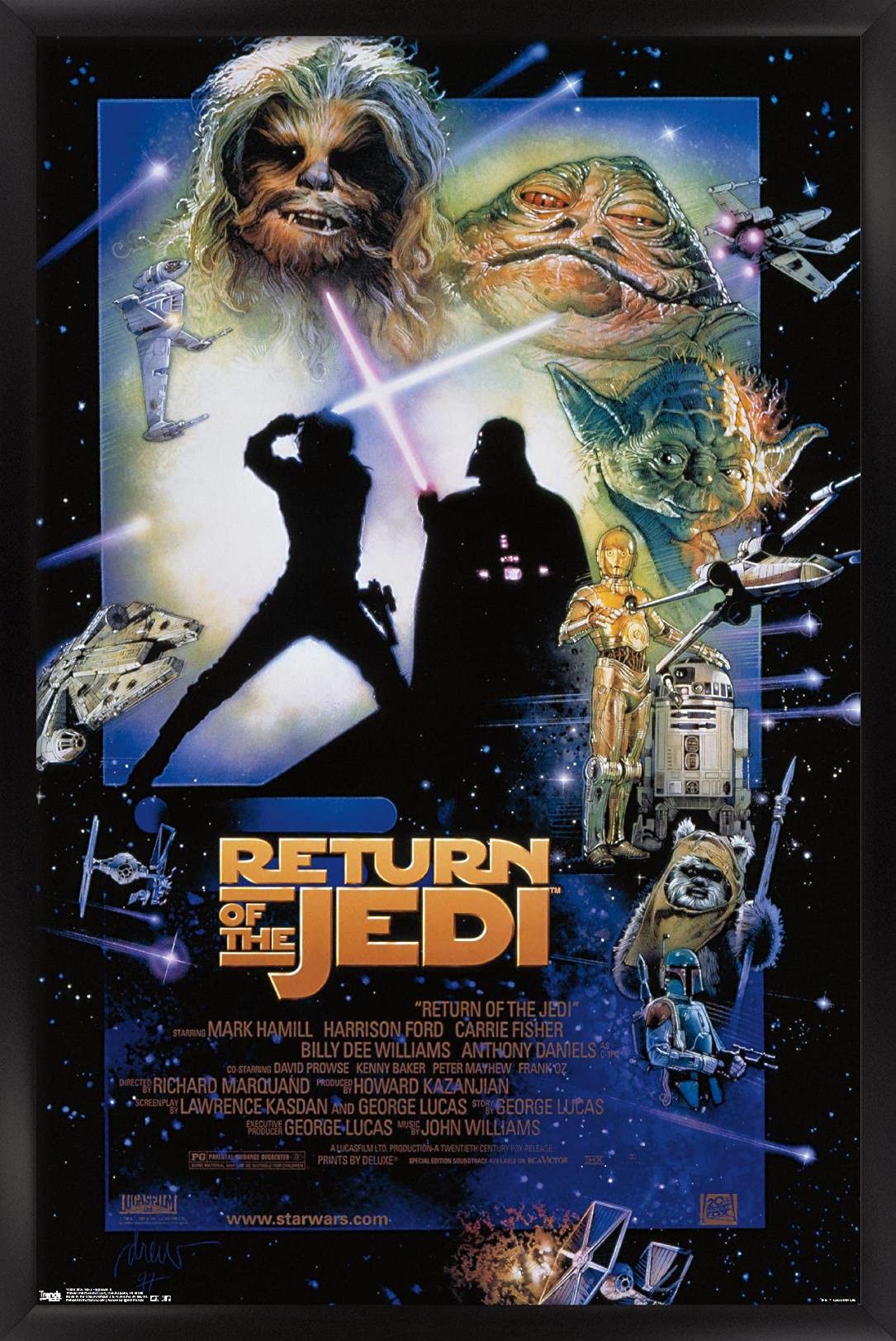 Trends International Star Wars: The Return Of The Jedi - One Sheet Wall Poster, 14.725'' X 22.375'', Black Framed Version