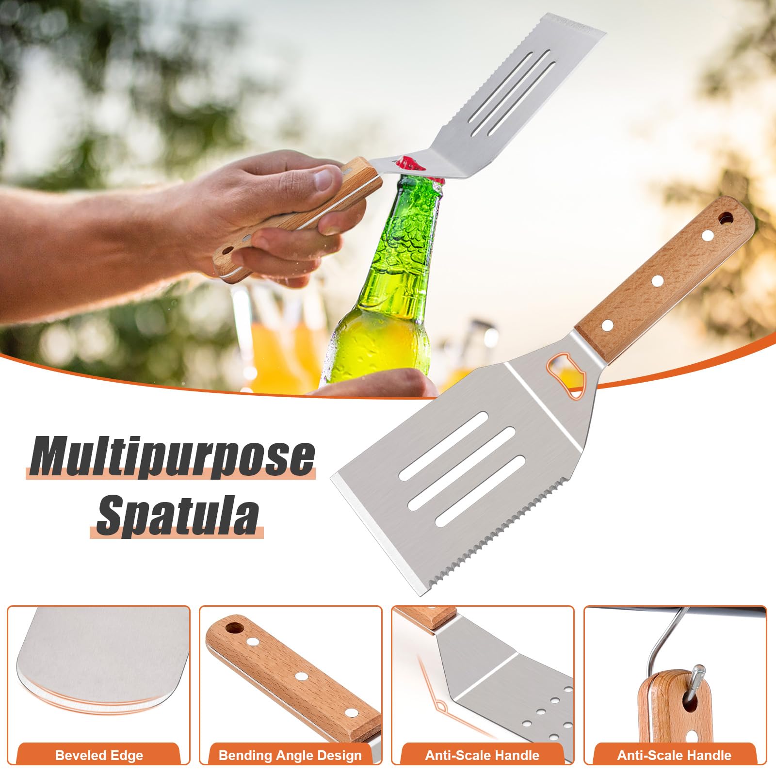 28 Pcs Griddle Accessories Kit, Leonyo Heavy Duty Stainless Steel Griddle Accessories-Perfect Flat Top Grilling Accessories, Pro