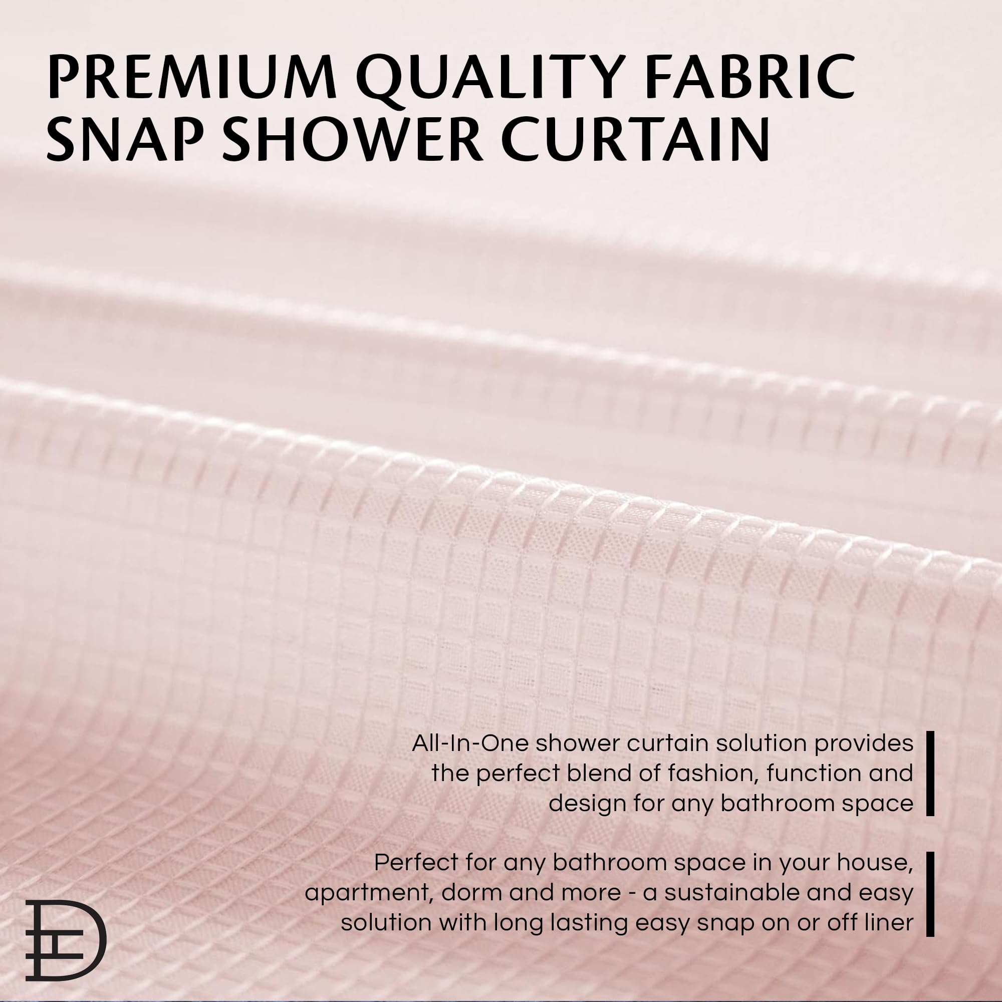 Dainty Home Waffle Weave Shower Curtain With Liner Sets - Modern Shower Curtain For Bathroom With Mesh Top Window - Premium Qual