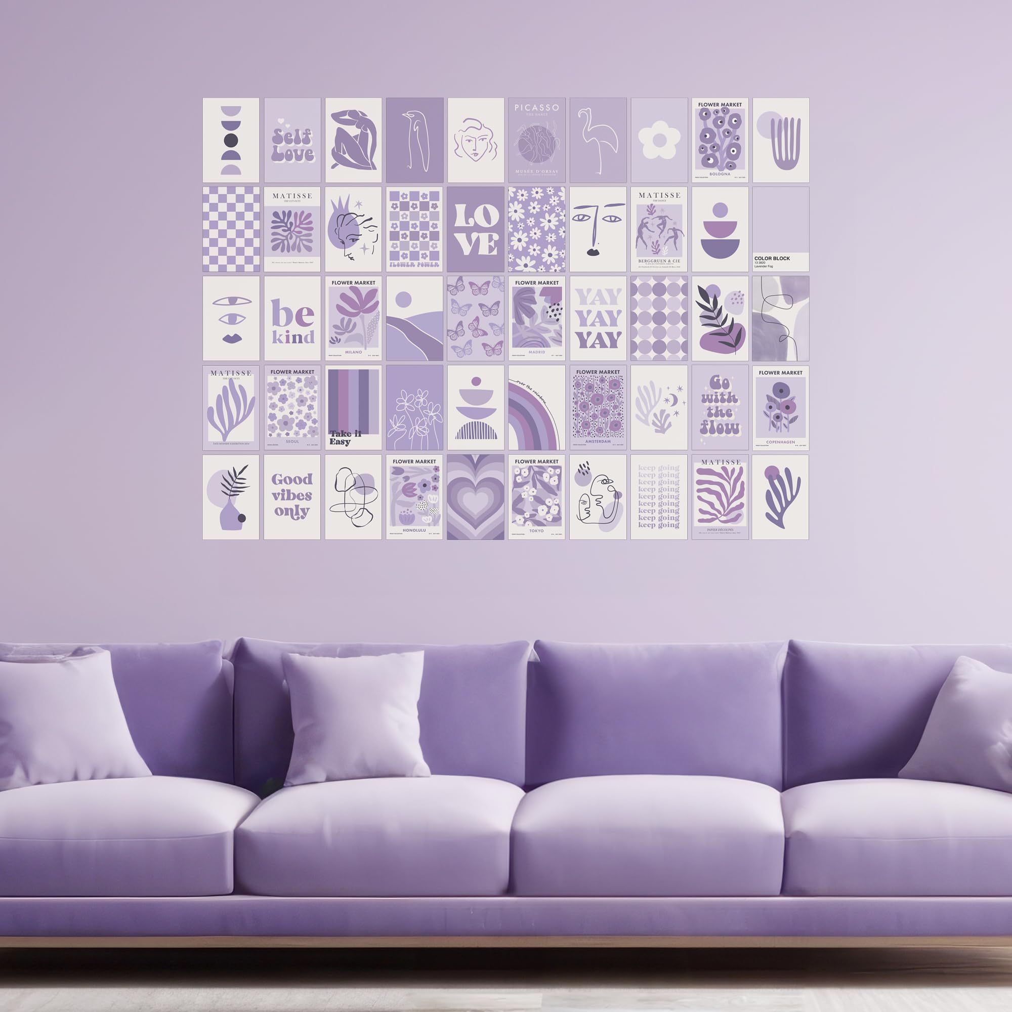 Purple Room Decor Aesthetic, Lavender Wall Collage Kit Posters For Room Aesthetic Posters Prints, Purple Aesthetic Dorm Room Dec