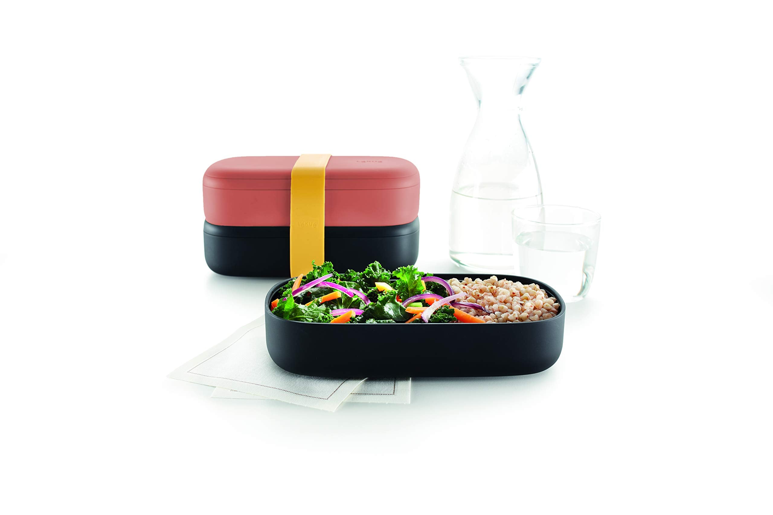 Lekue Lunchbox-To-Go Travel Container Set, Coral