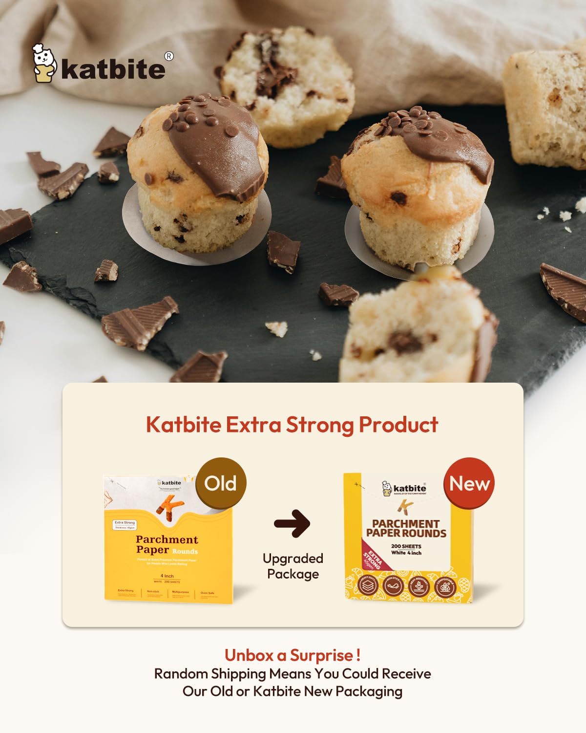 Katbite 4 Inch 400Pcs Parchment Paper Rounds, Round Parchment Paper For Cake Baking, Air Fryer Liners, Freezing, Tortilla Press(